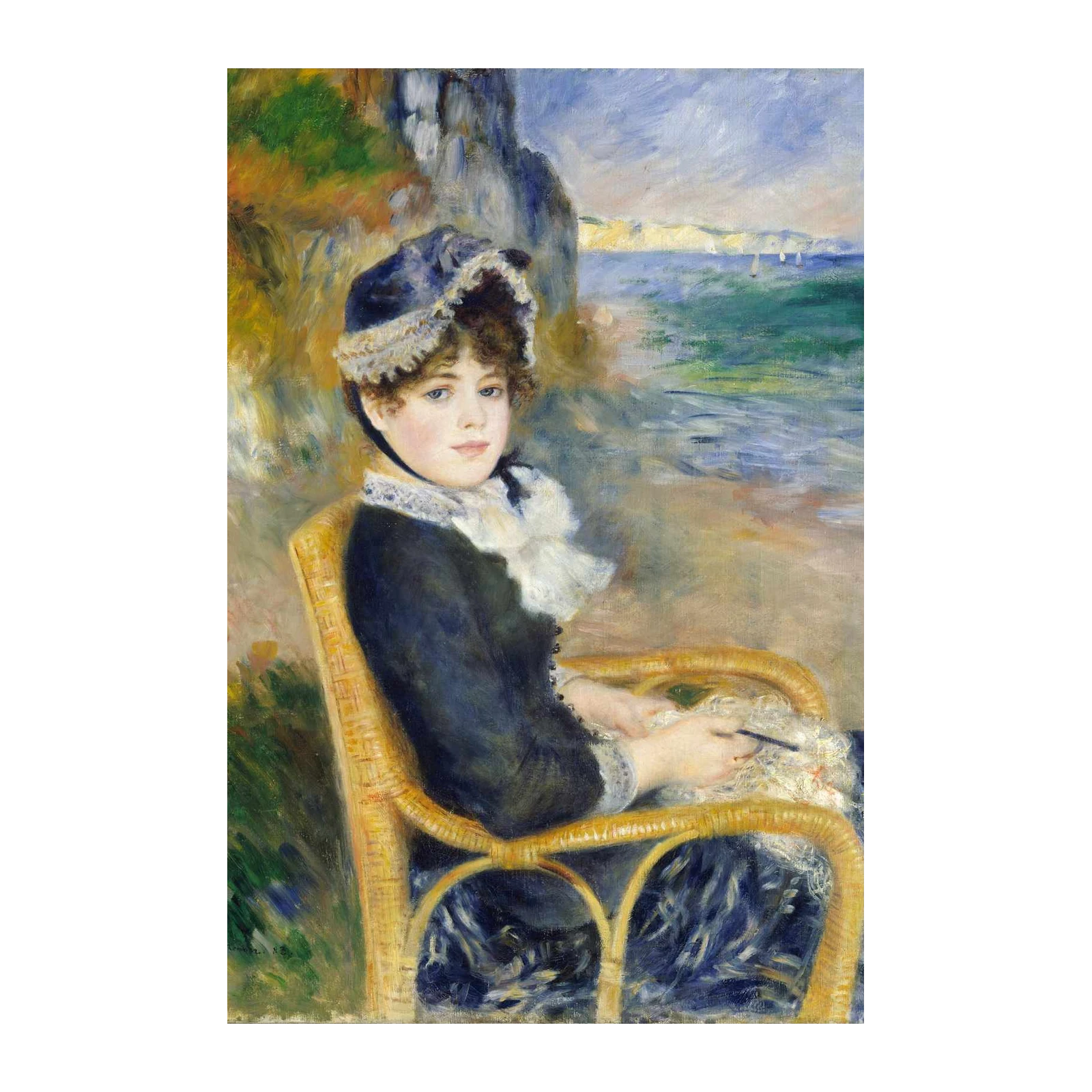 Renoir's Serene Woman by the Sea Wall Art