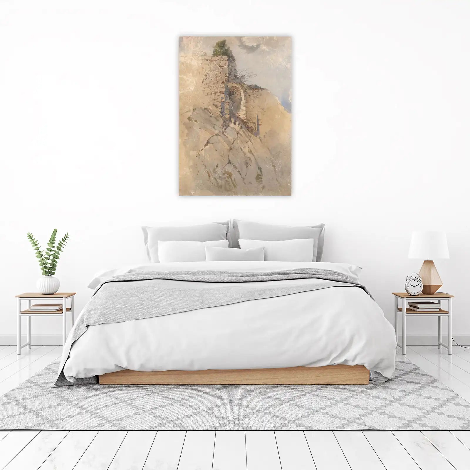 Ancient Ruins Arch Watercolor Wall Art