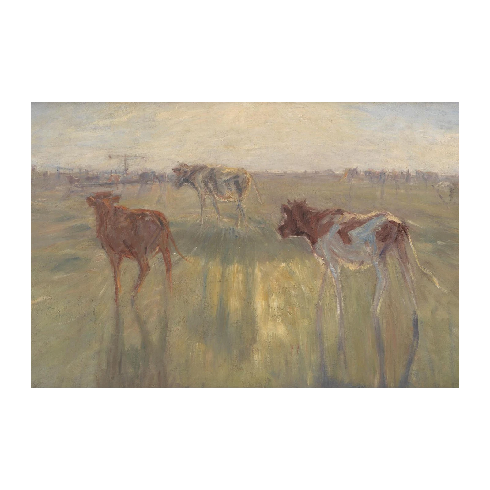 Pastoral Cows Meadow Landscape Wall Art