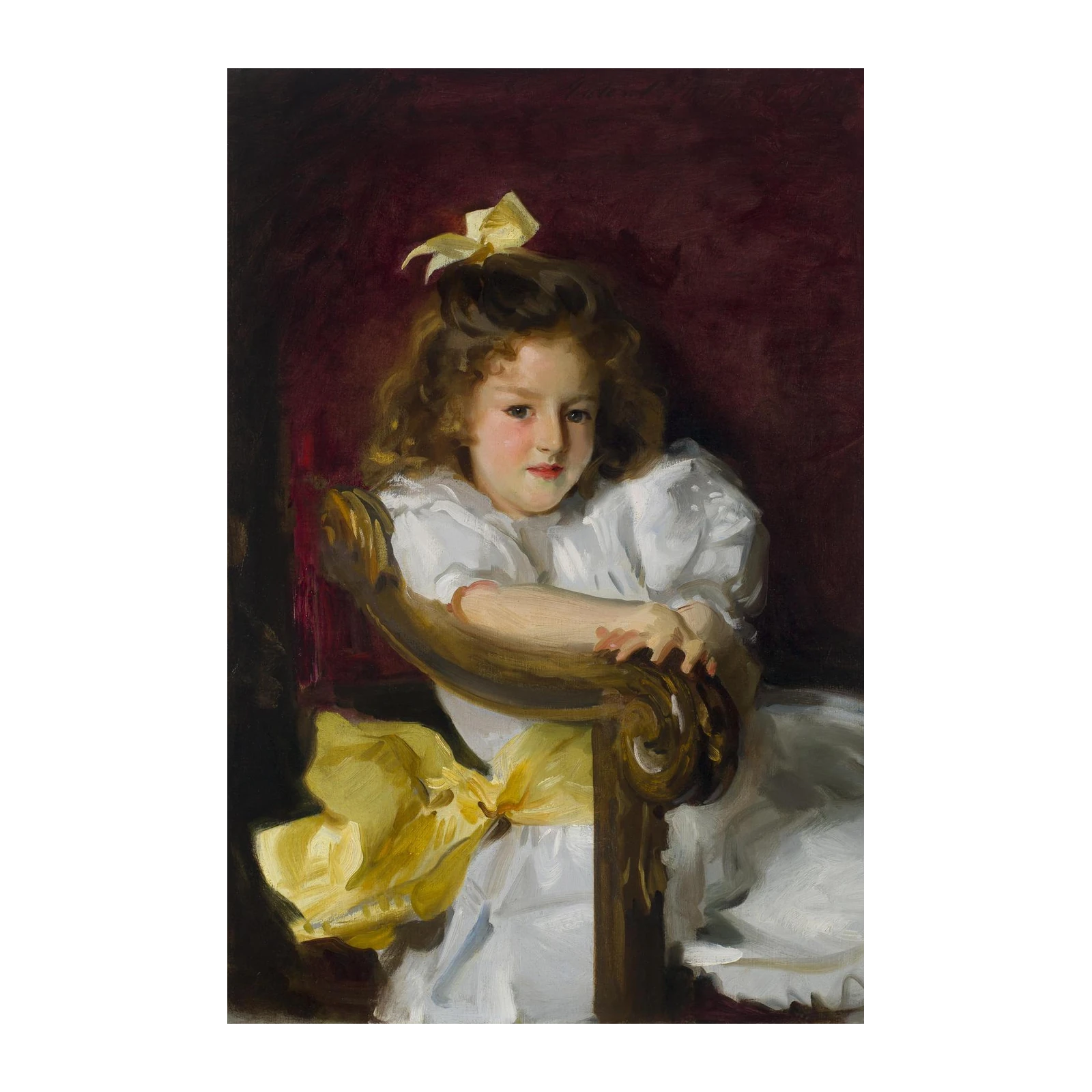 Victorian Girl with Yellow Bow Wall Art