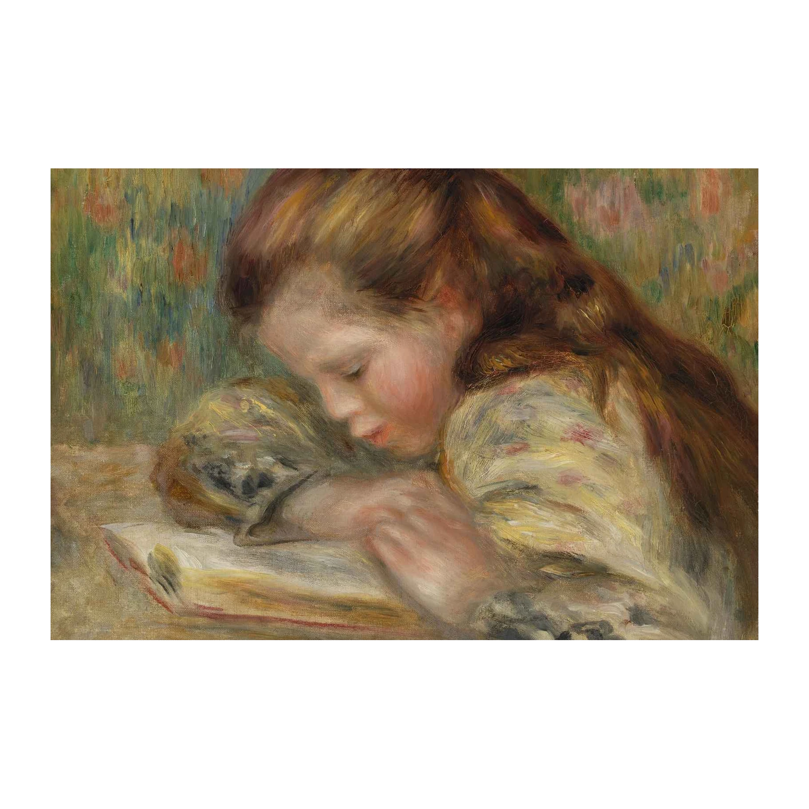 Young Girl Reading Impressionist Wall Art