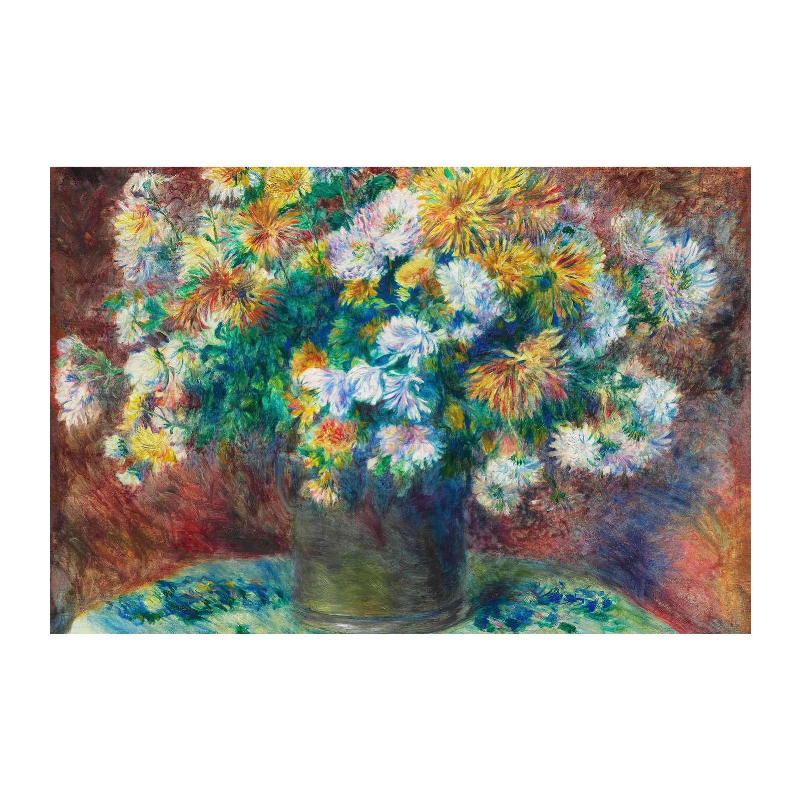 Vibrant Chrysanthemums Still Life Wall Art