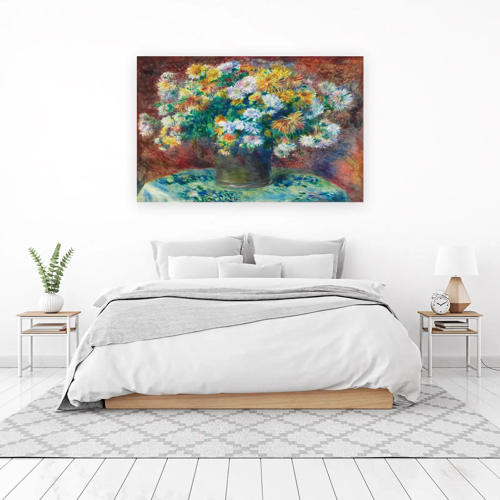 Vibrant Chrysanthemums Still Life Wall Art