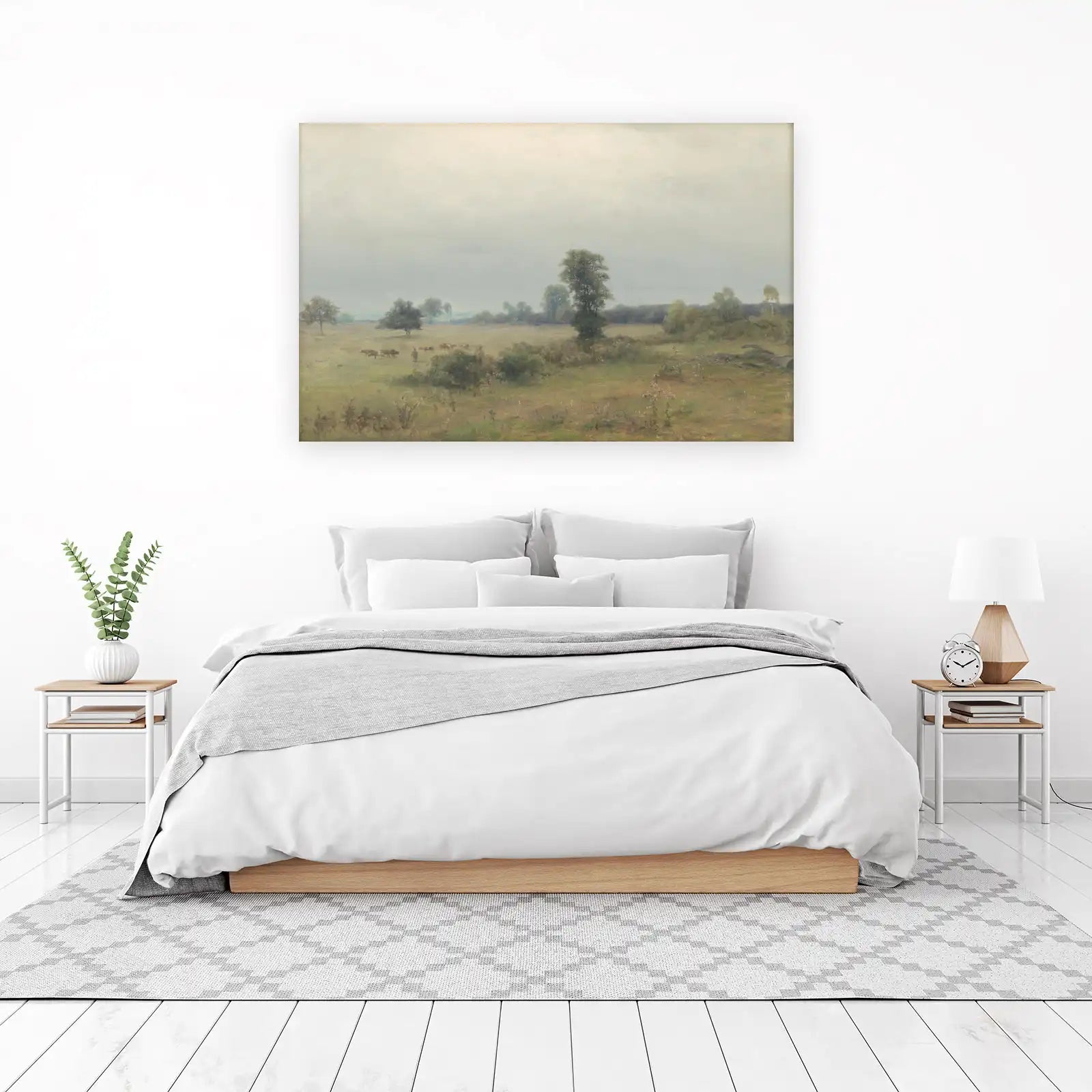 Pastoral Cow Herd Landscape Oil Painting Wall Art