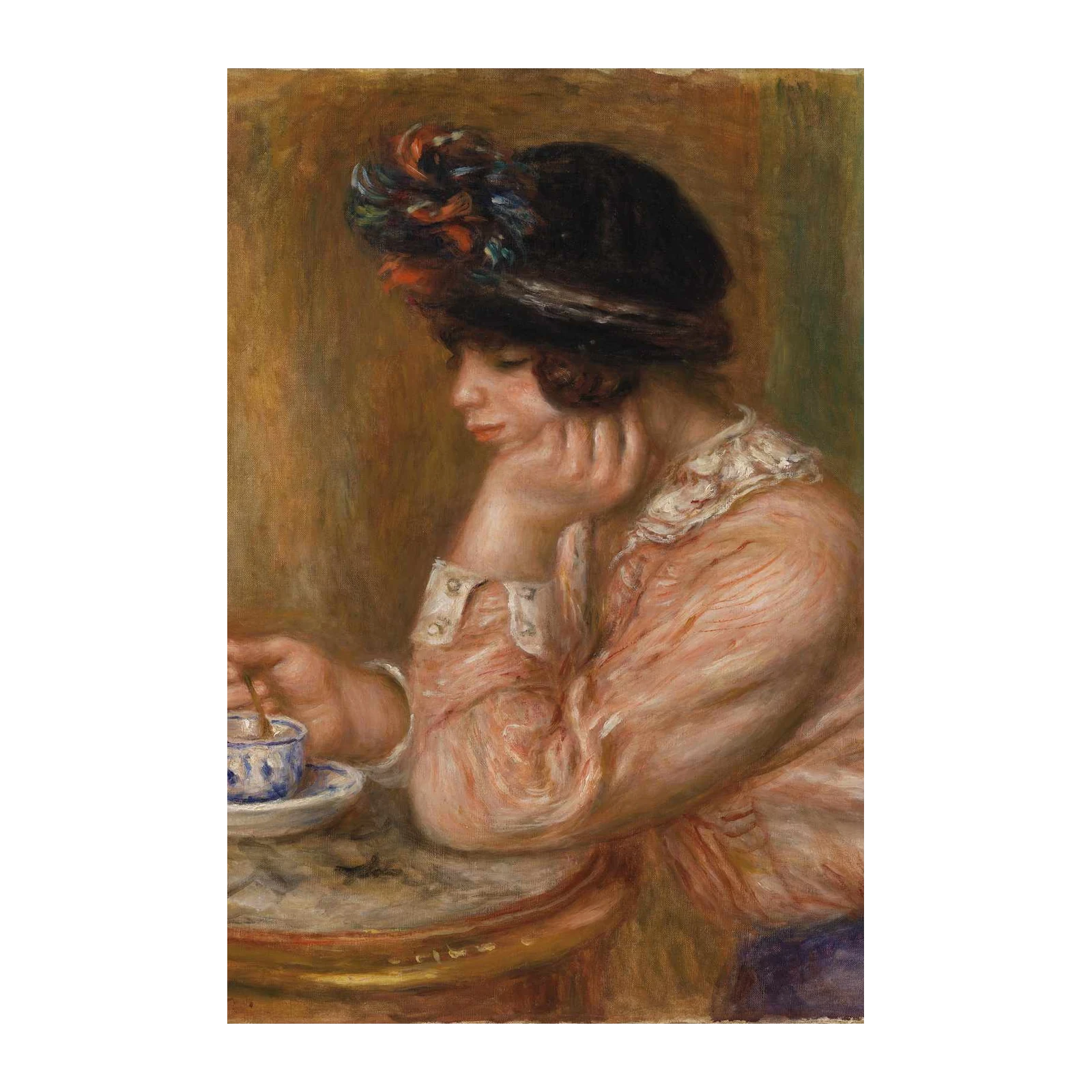 Renoir Woman with Hat & Coffee Cup Wall Art