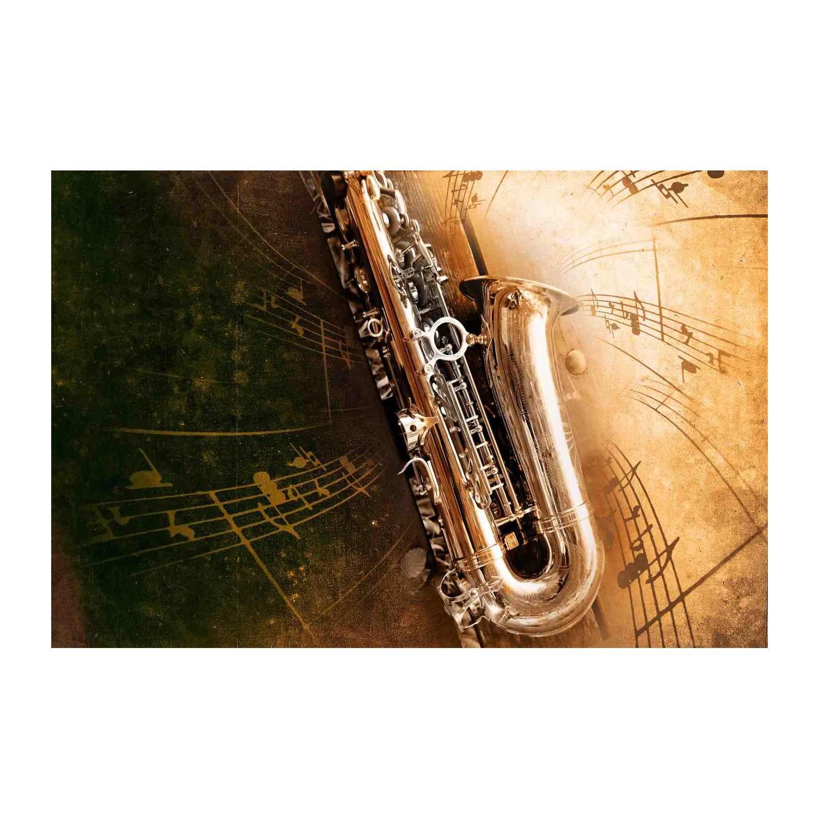 Golden Saxophone Jazz Music Wall Art