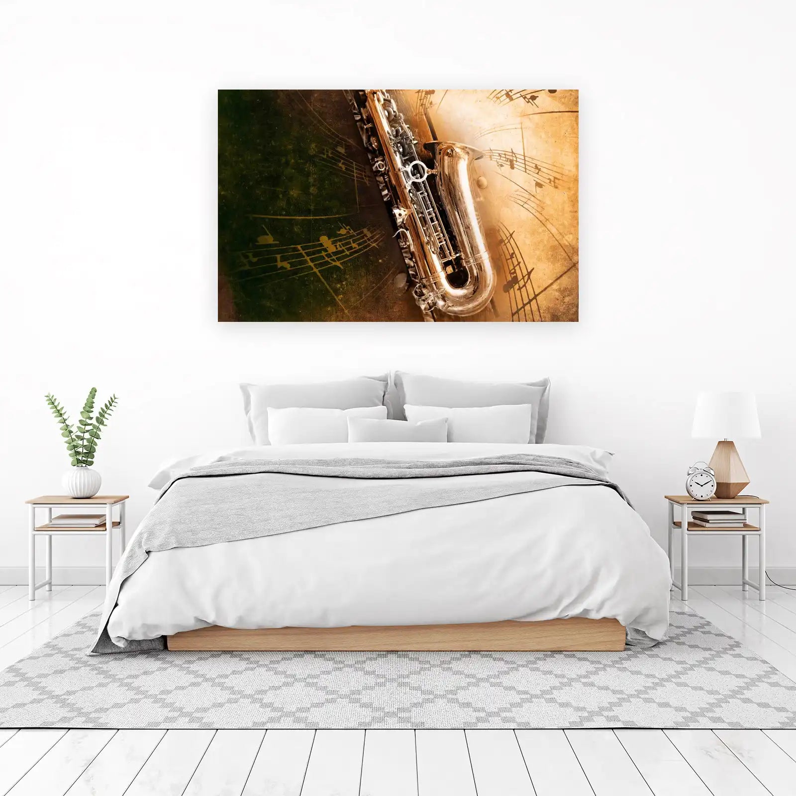 Golden Saxophone Jazz Music Wall Art