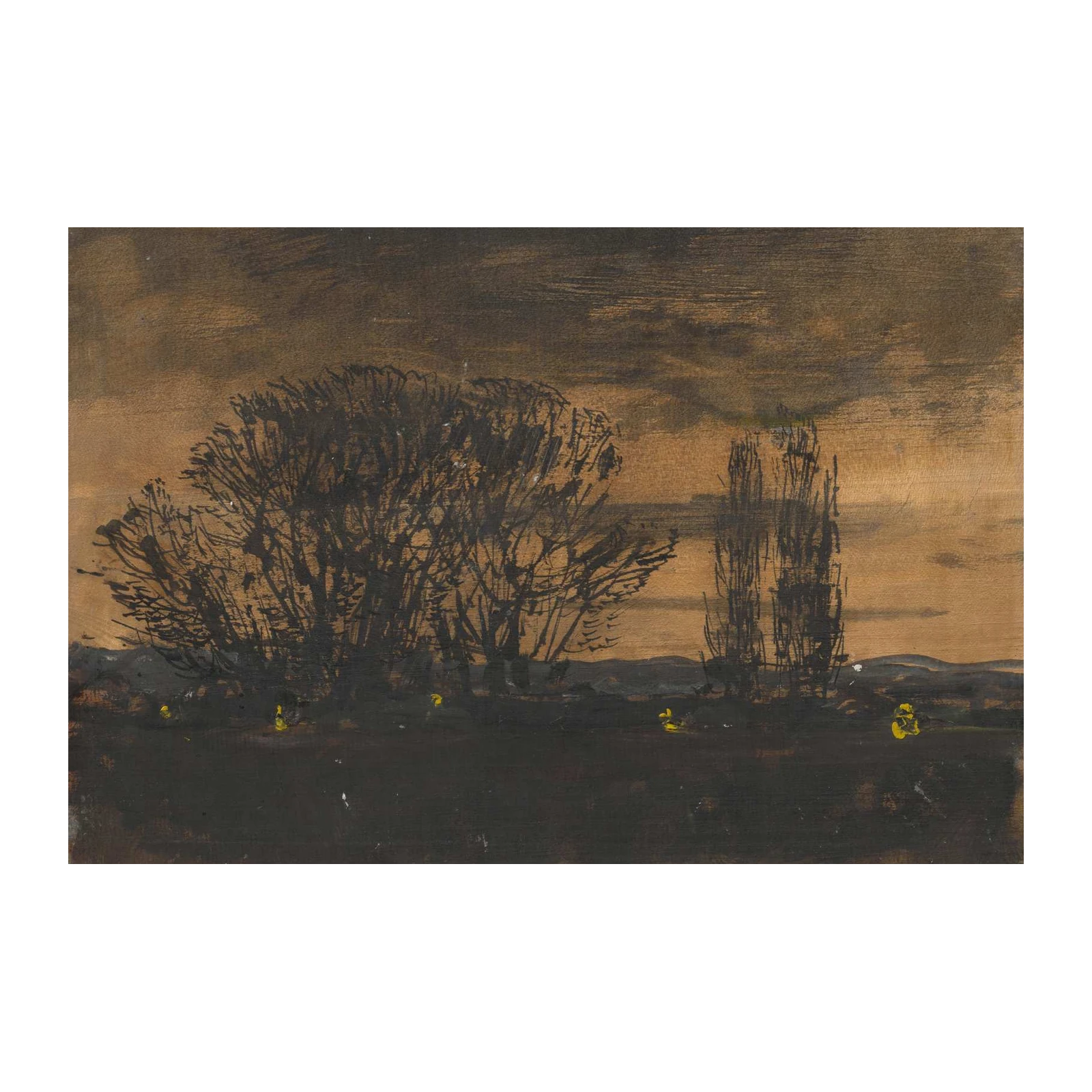Moody Twilight Landscape Trees Wall Art