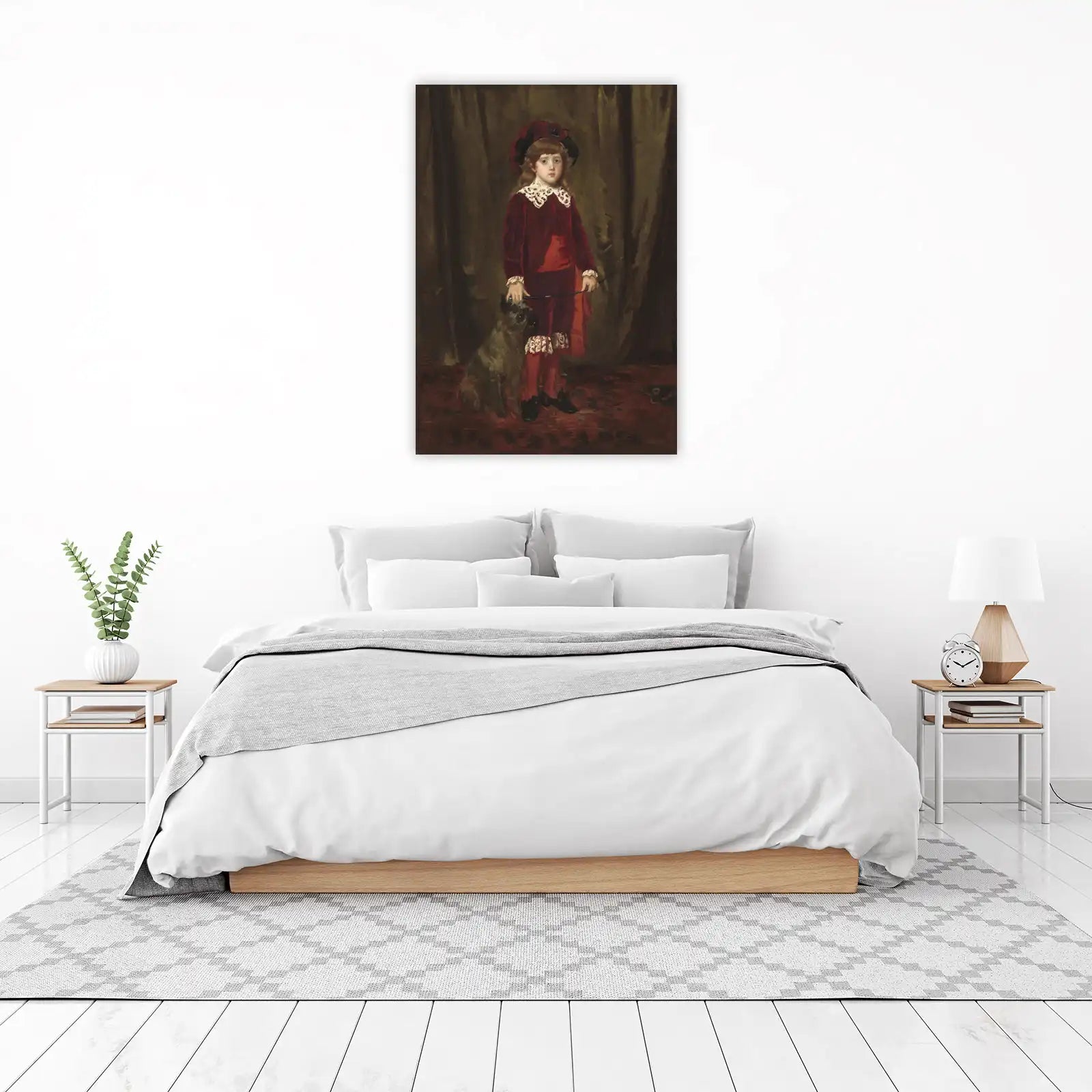 Victorian Boy with Dog Portrait Wall Art