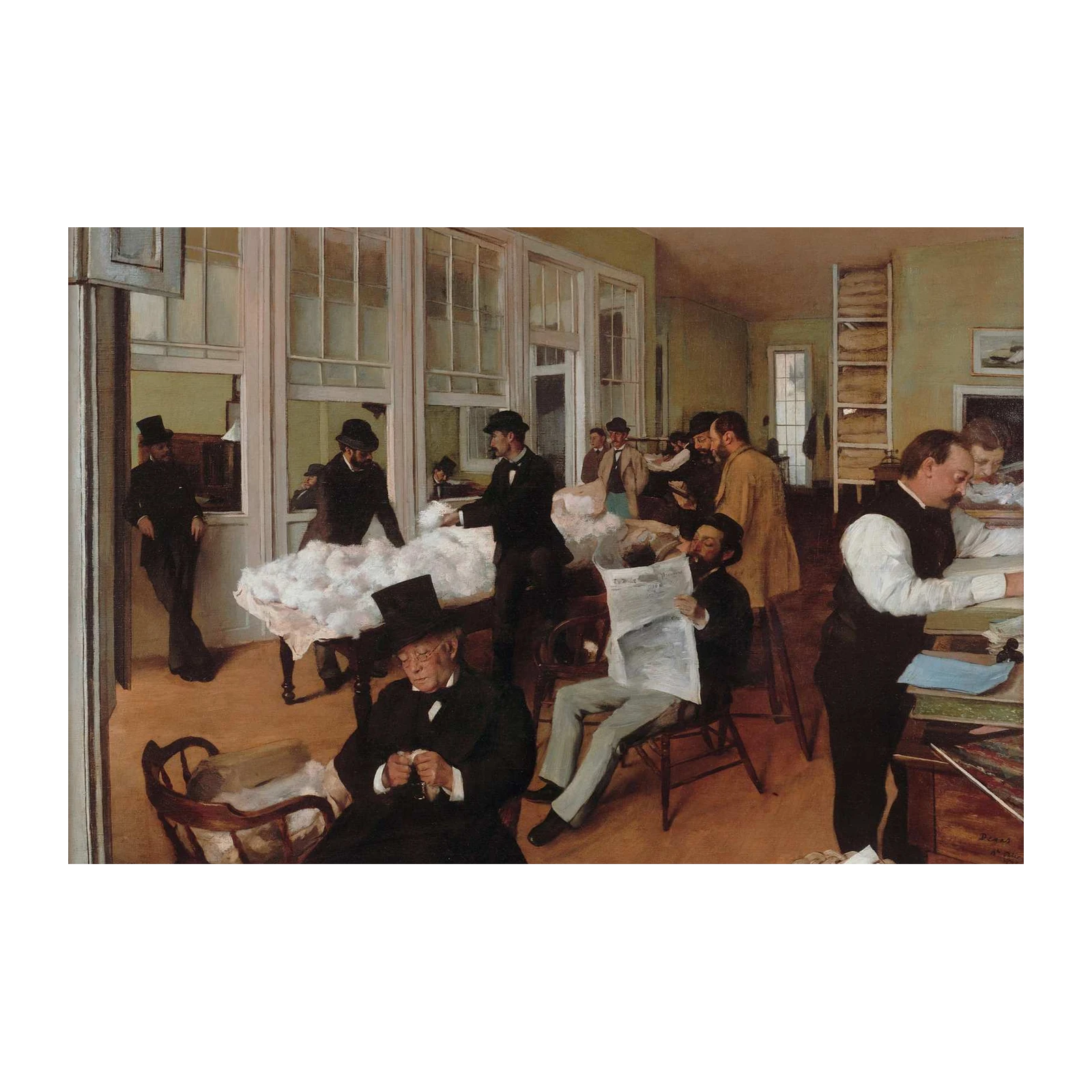 Impressionist Office Scene Wall Art - Vintage Art