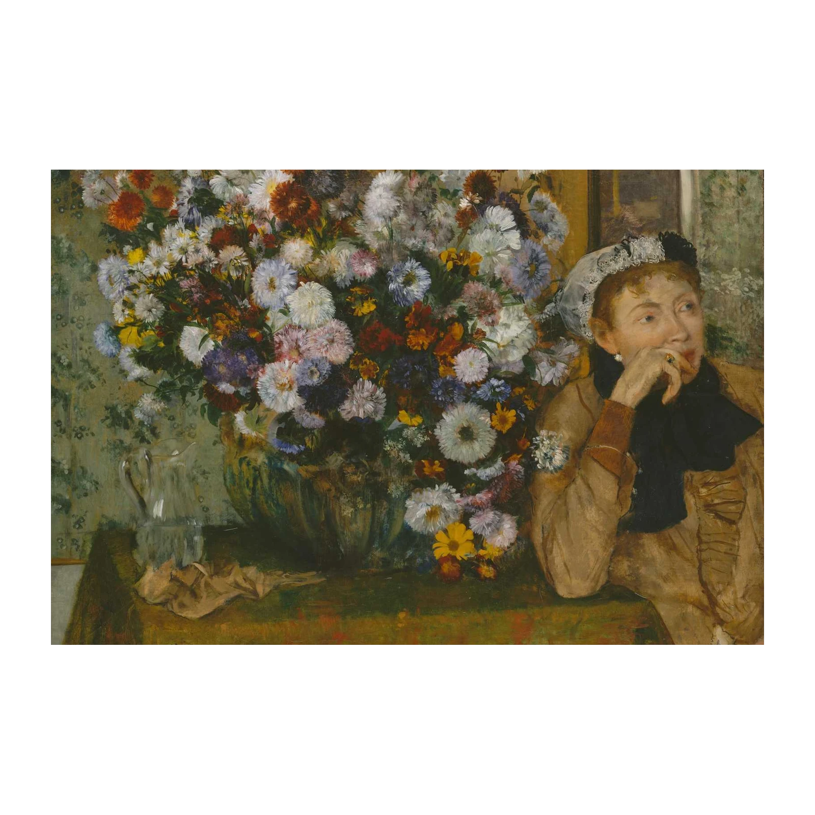 Vibrant Floral Portrait Vintage Wall Art
