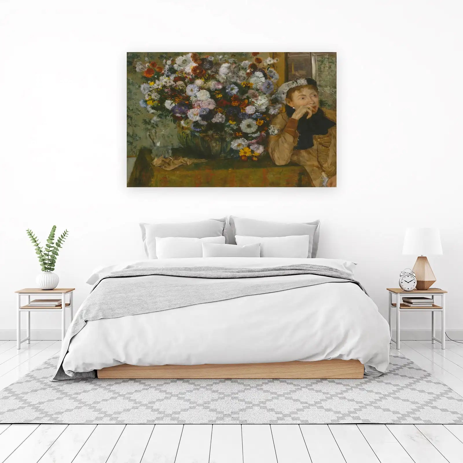 Vibrant Floral Portrait Vintage Wall Art