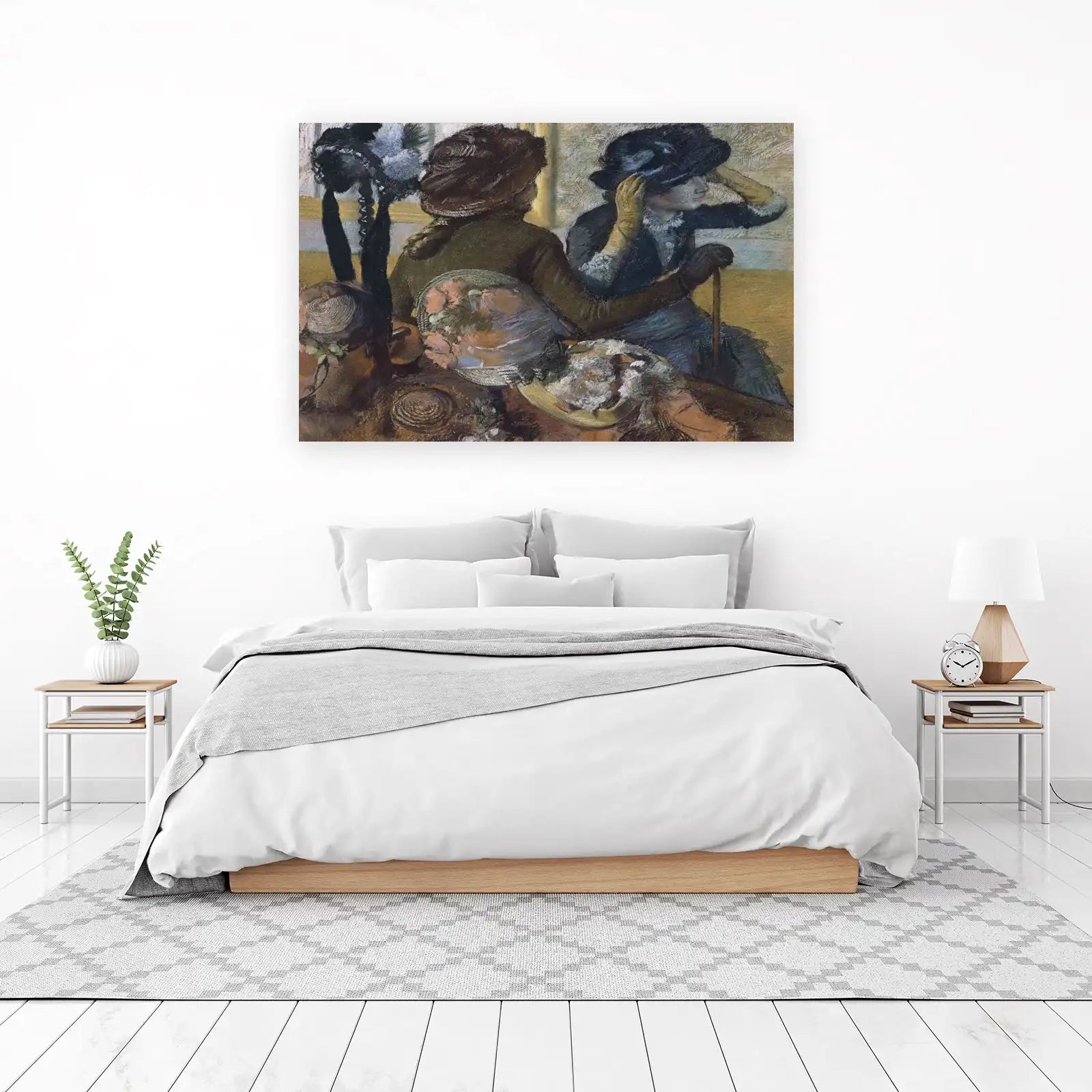 Elegant Victorian Women Hat Shop Wall Art