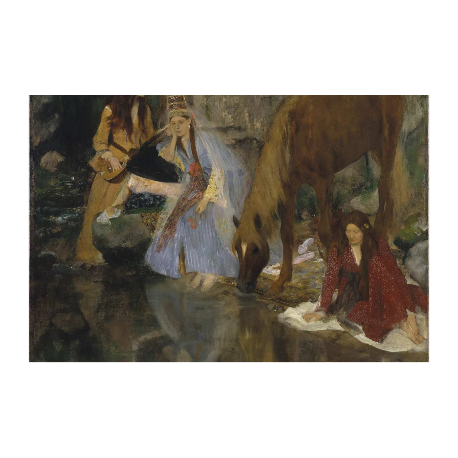Orientalist Women & Horse Wall Art