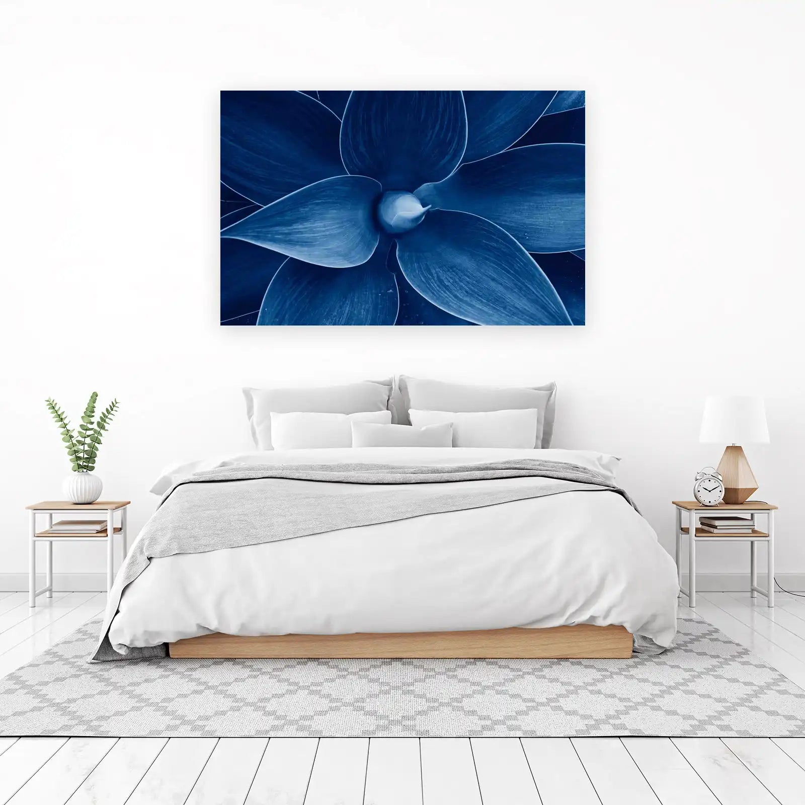 Deep Blue Agave Botanical Wall Art