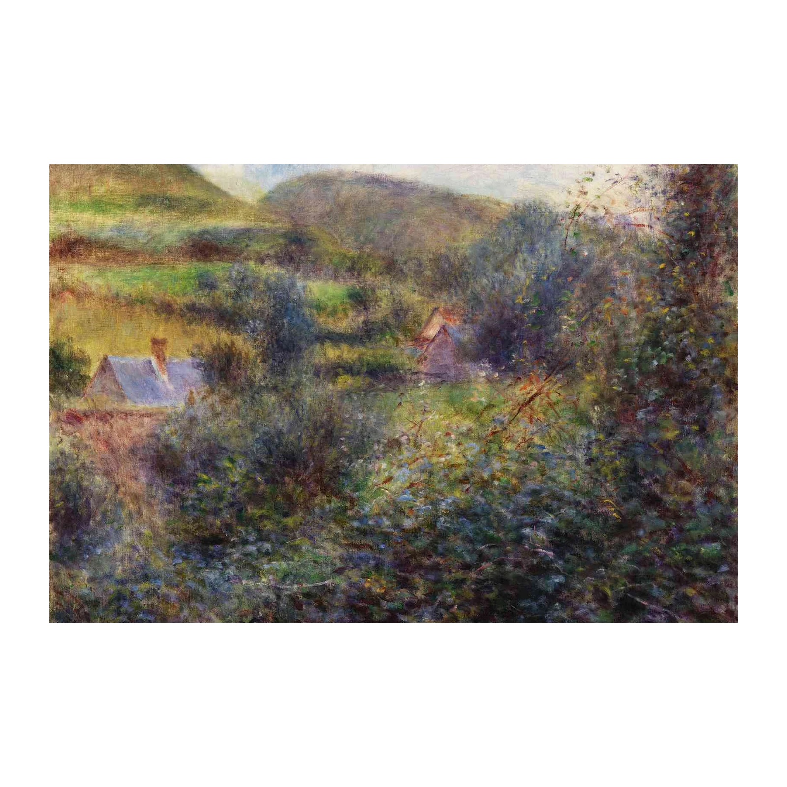 Impressionist Landscape with Cottages Wall Art