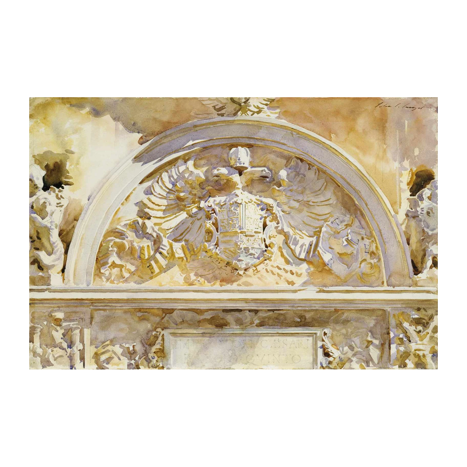 Majestic Imperial Crest Watercolor Wall Art