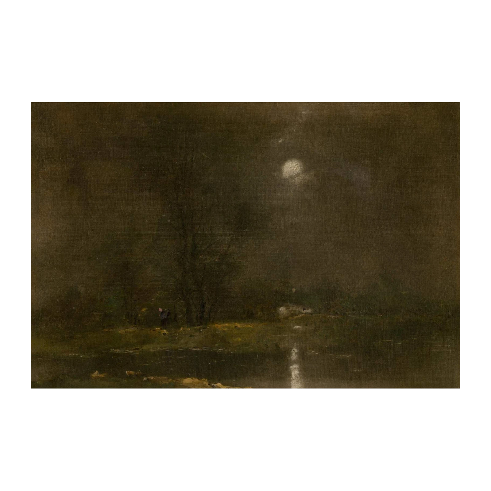 Mystic Moonlight River Landscape Wall Art