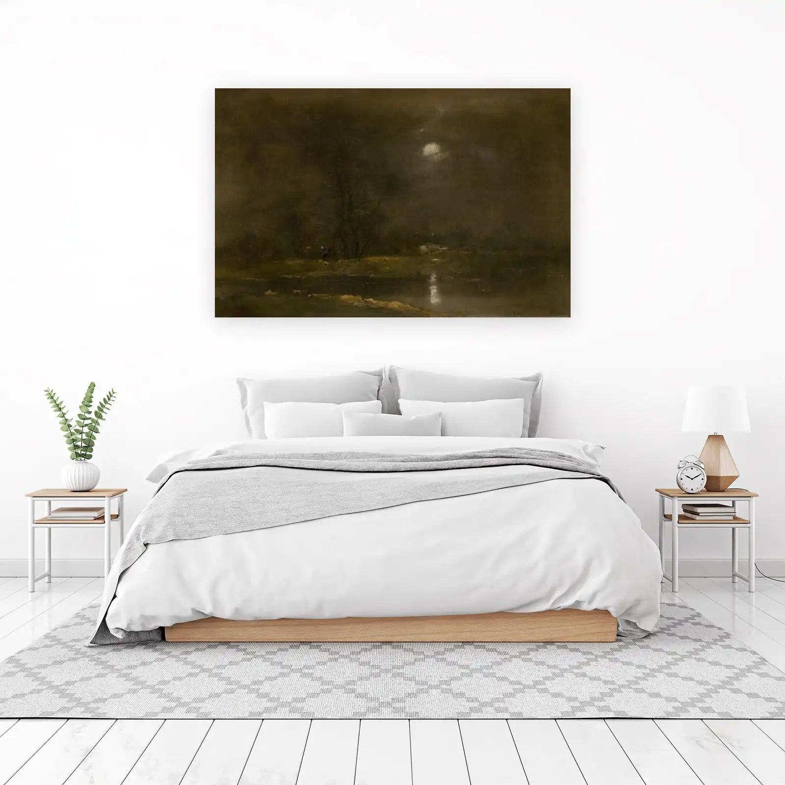 Mystic Moonlight River Landscape Wall Art