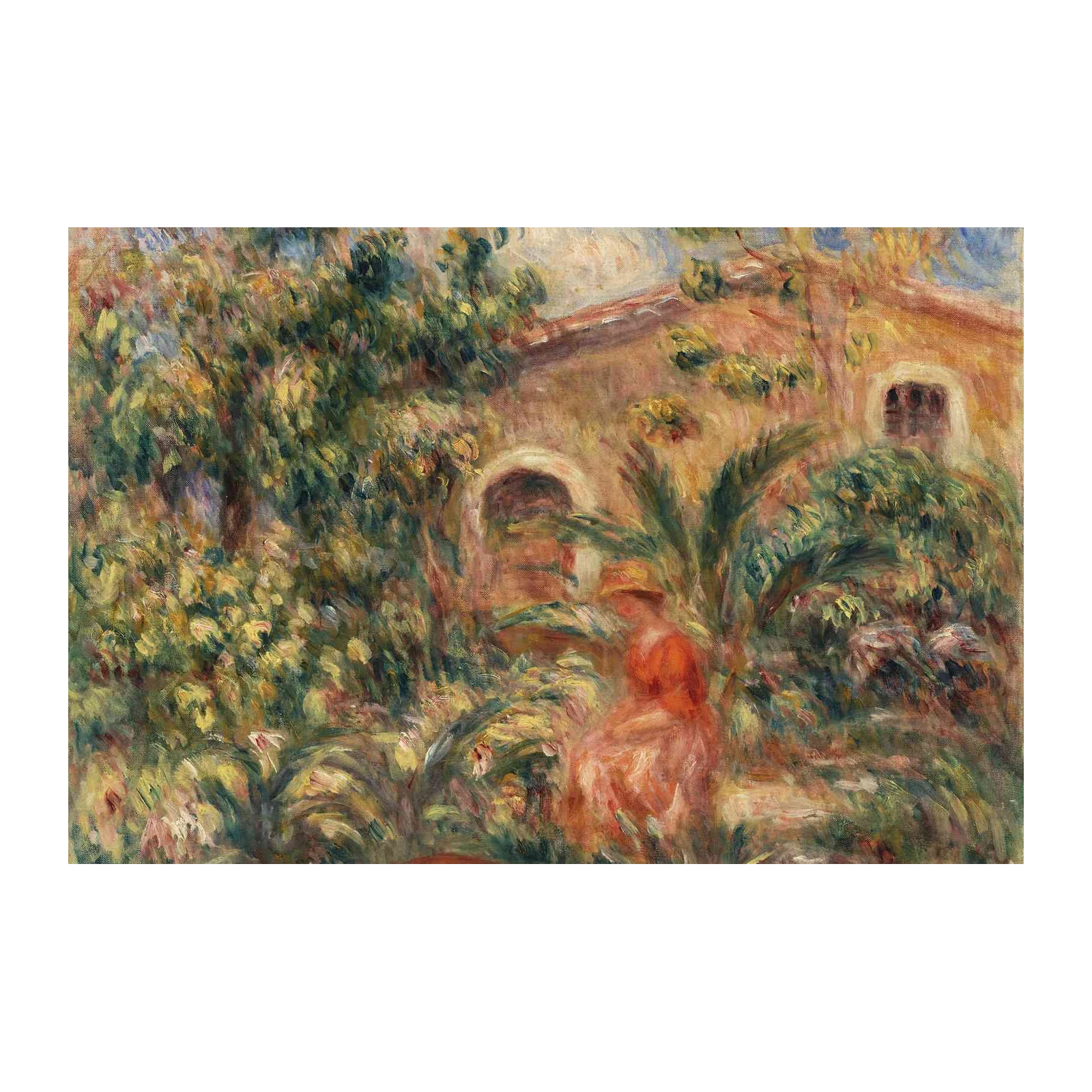 Impressionist Garden Lady & Dog Wall Art