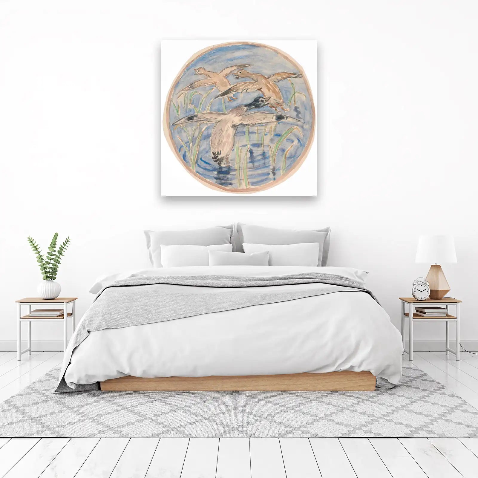 Flying Ducks Water Scene Wall Art