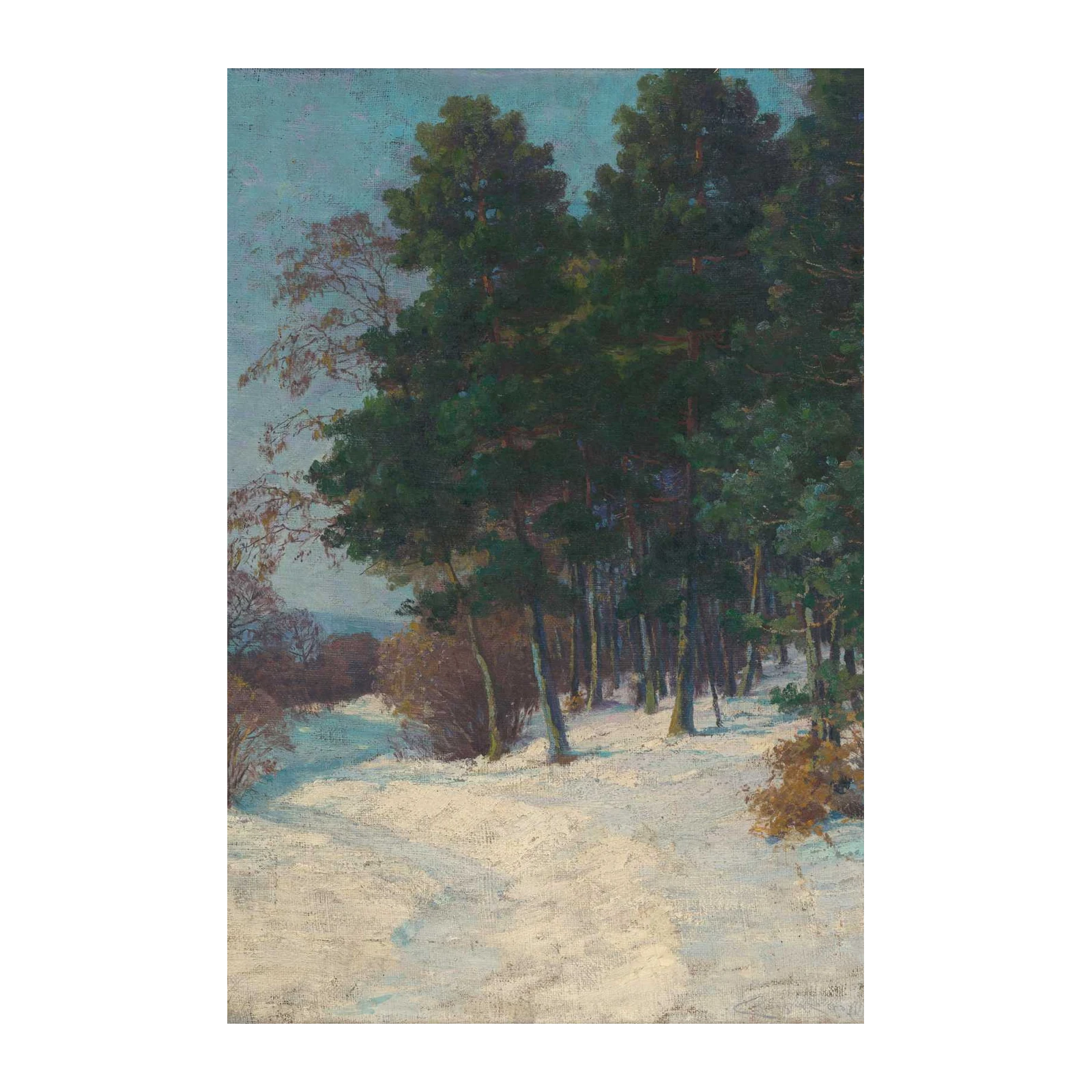 Serene Winter Forest Landscape Wall Art