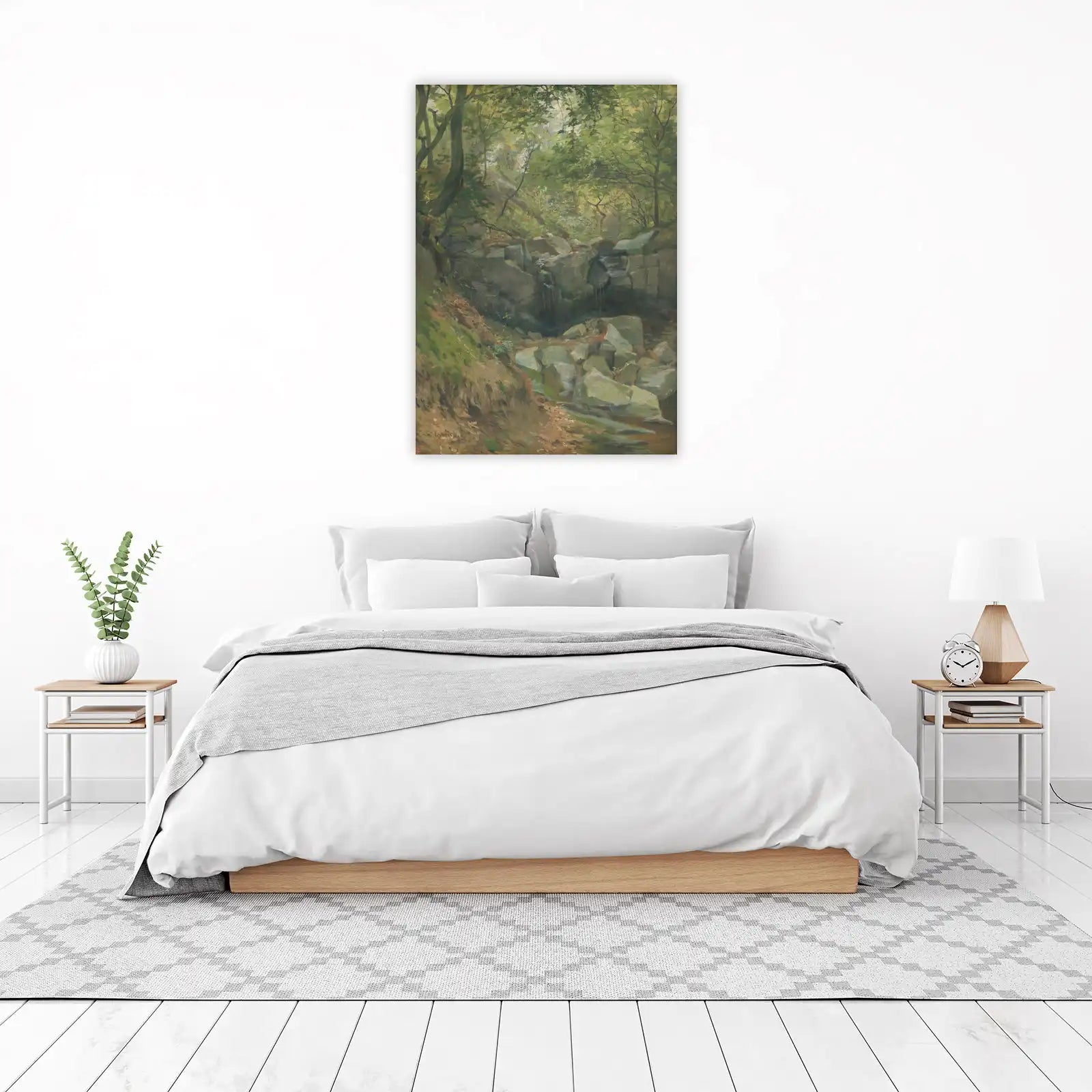 Tranquil Forest Waterfall Wall Art