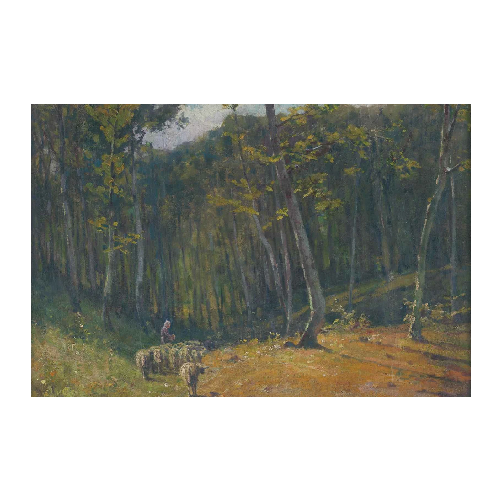 Pastoral Woodland Sheep Scene Wall Art