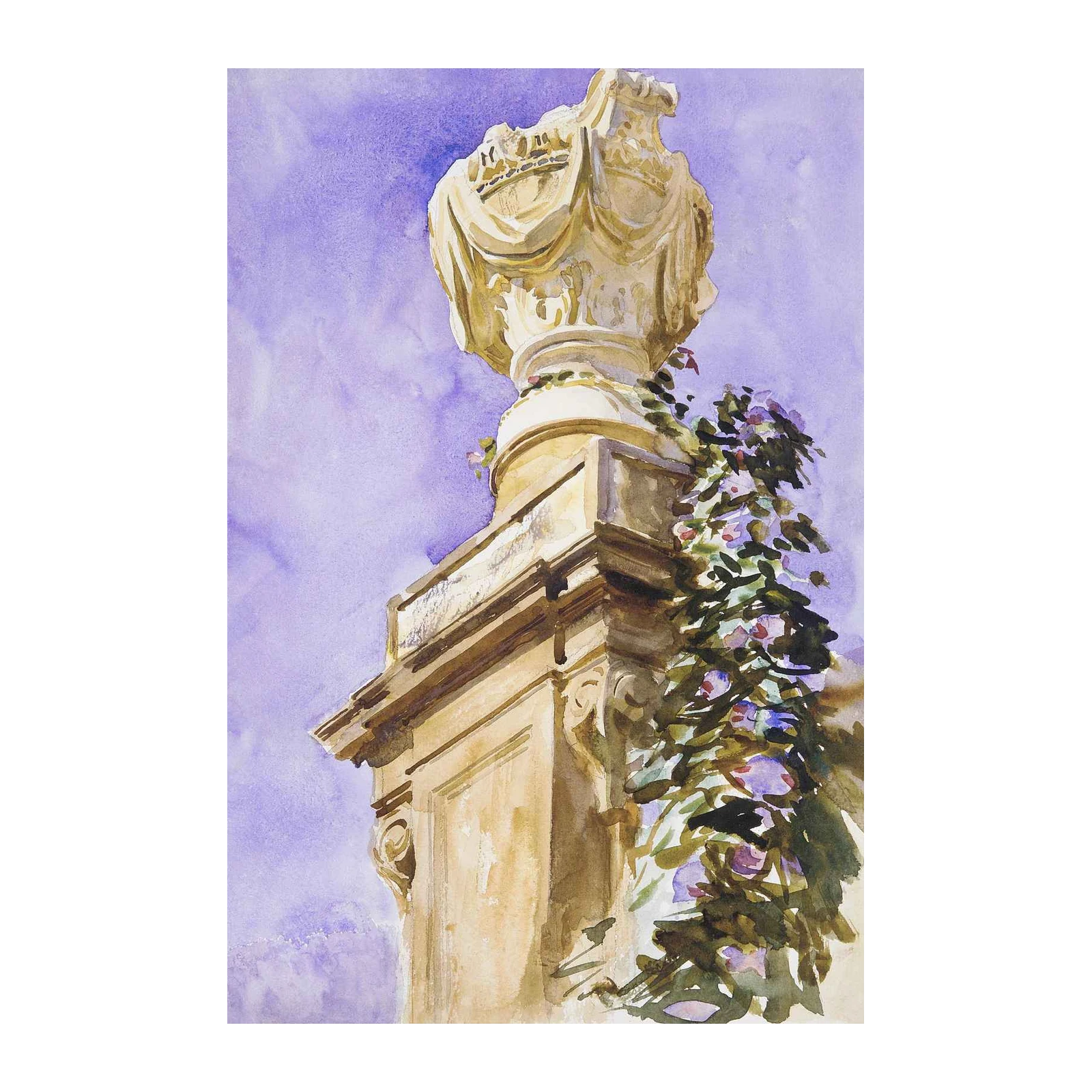 Elegant Floral Pillar Watercolor Wall Art