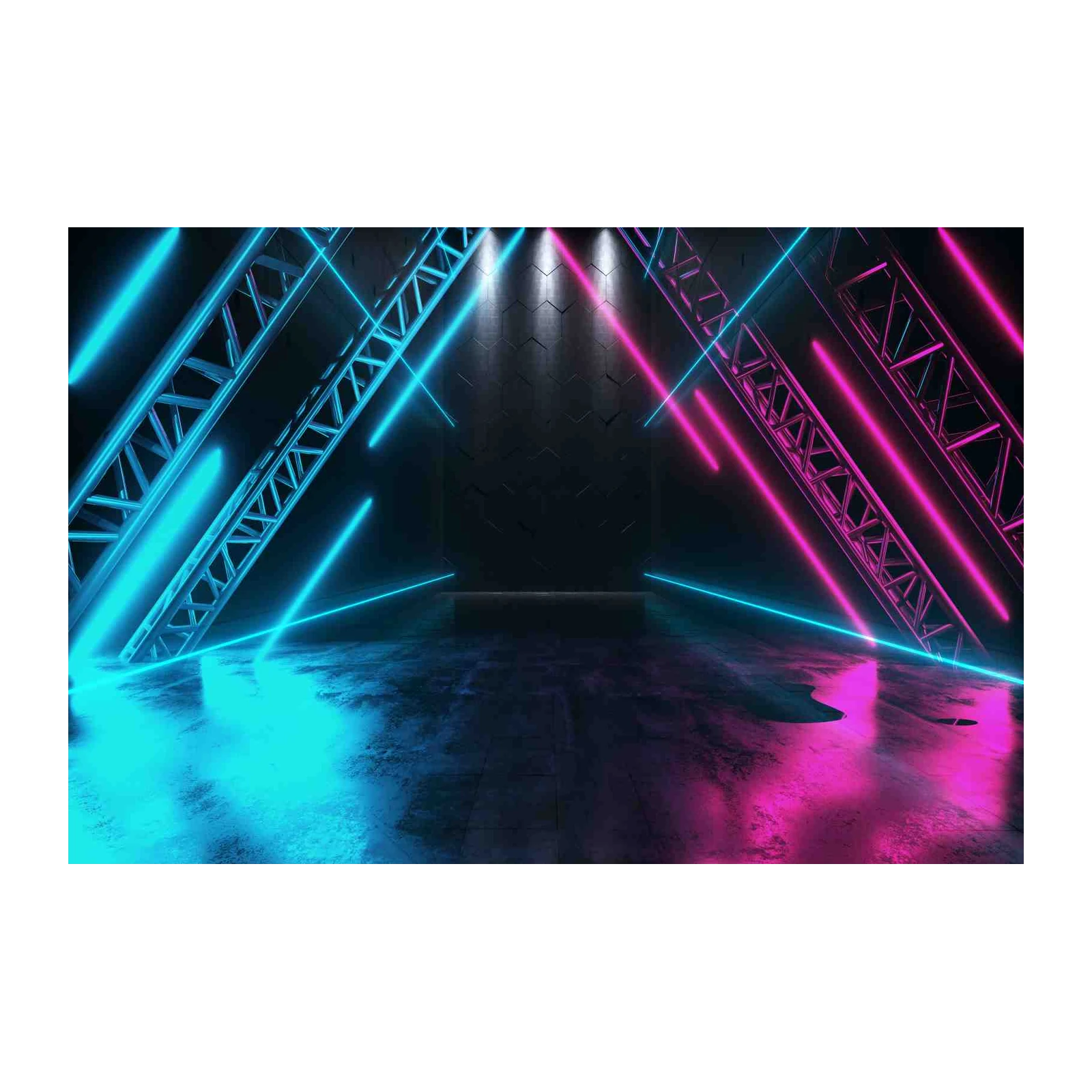 Cyberpunk Neon Stage Wall Art