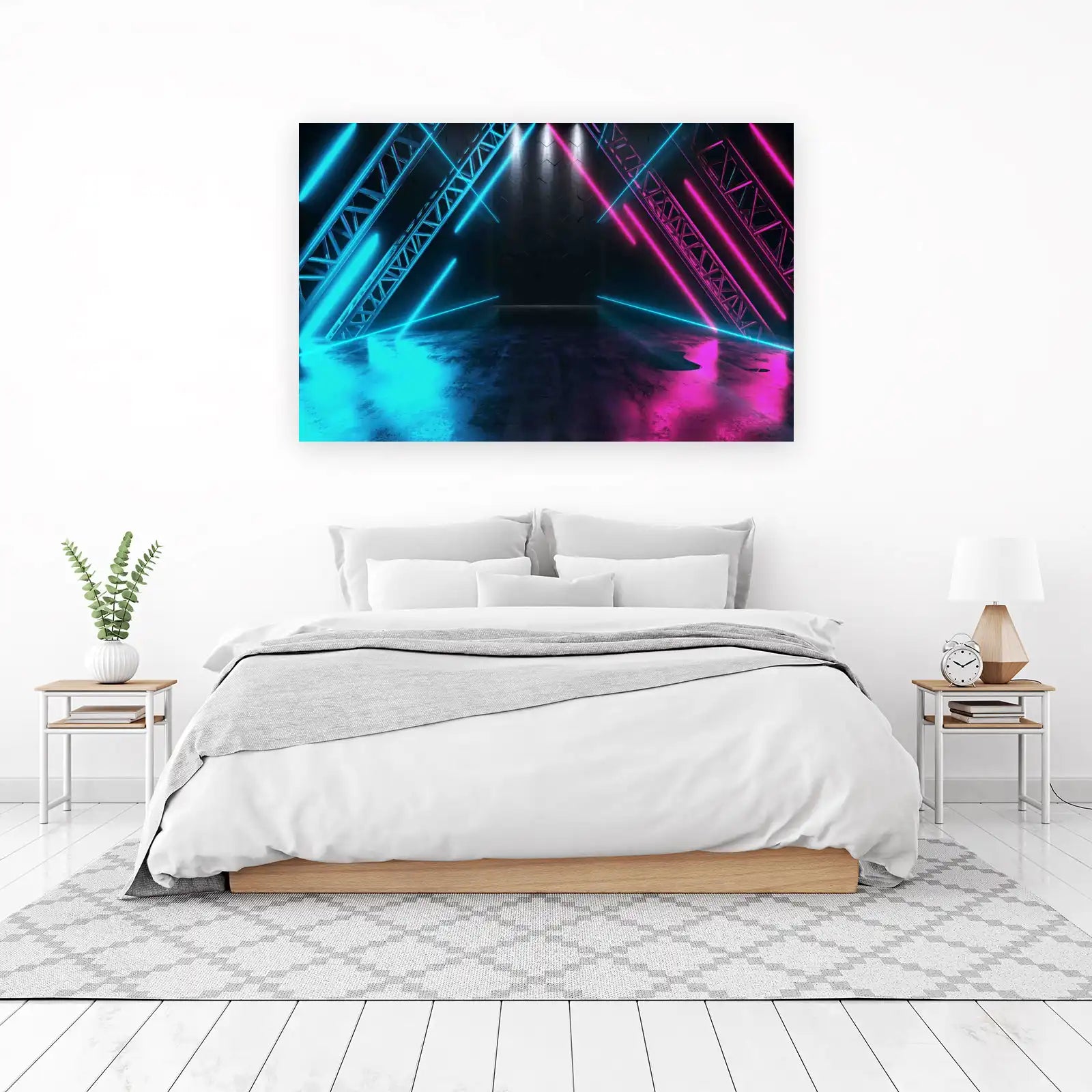Cyberpunk Neon Stage Wall Art