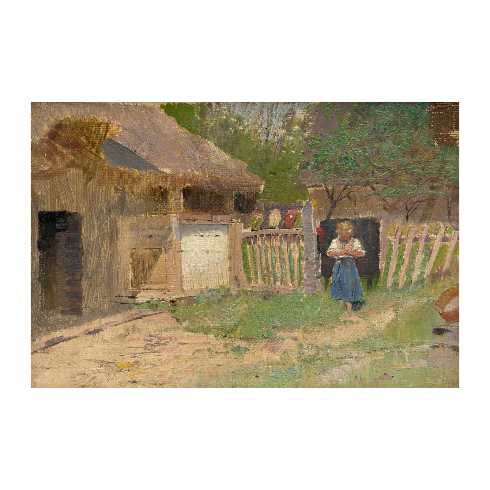 Rural Charm Girl & Farmhouse Wall Art