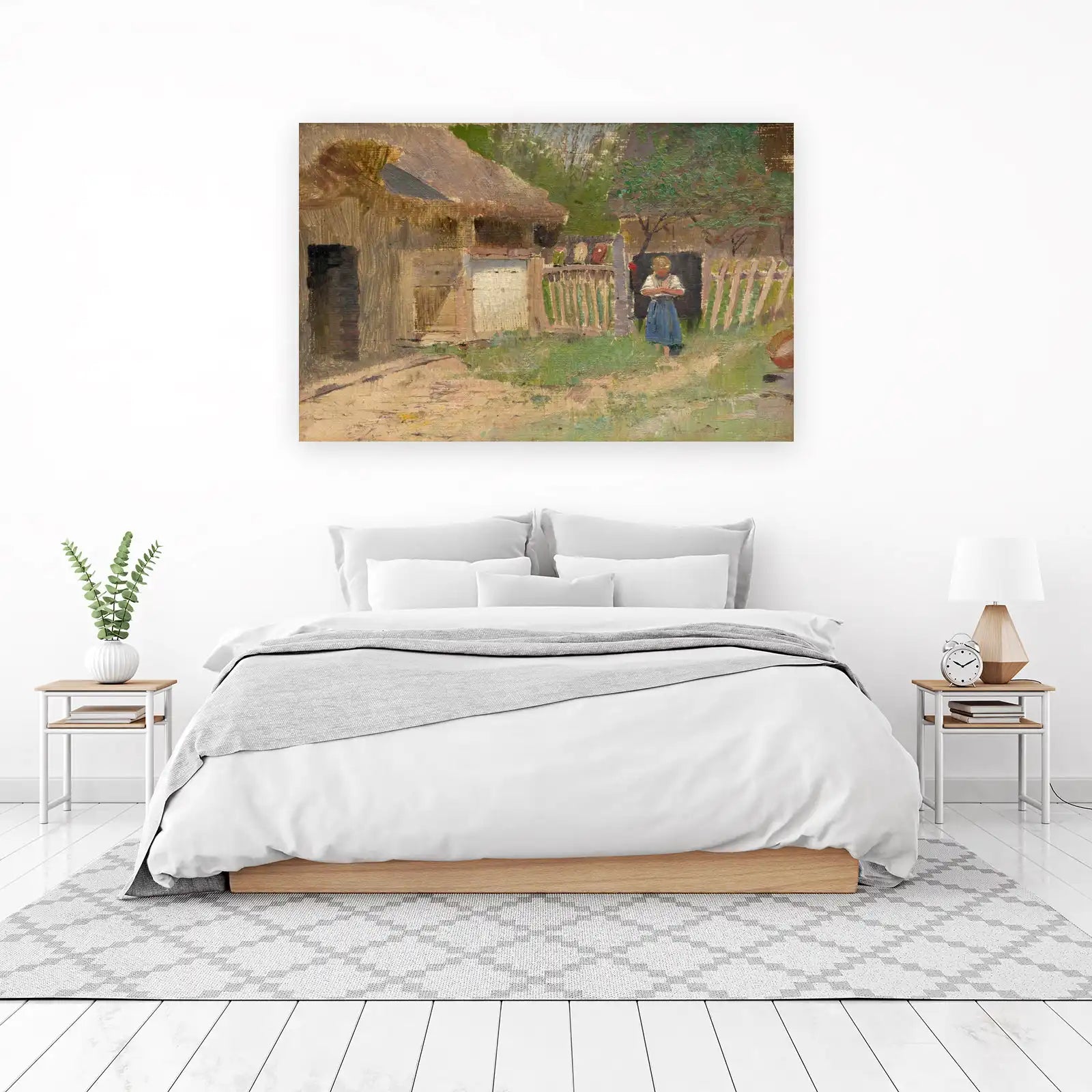 Rural Charm Girl & Farmhouse Wall Art