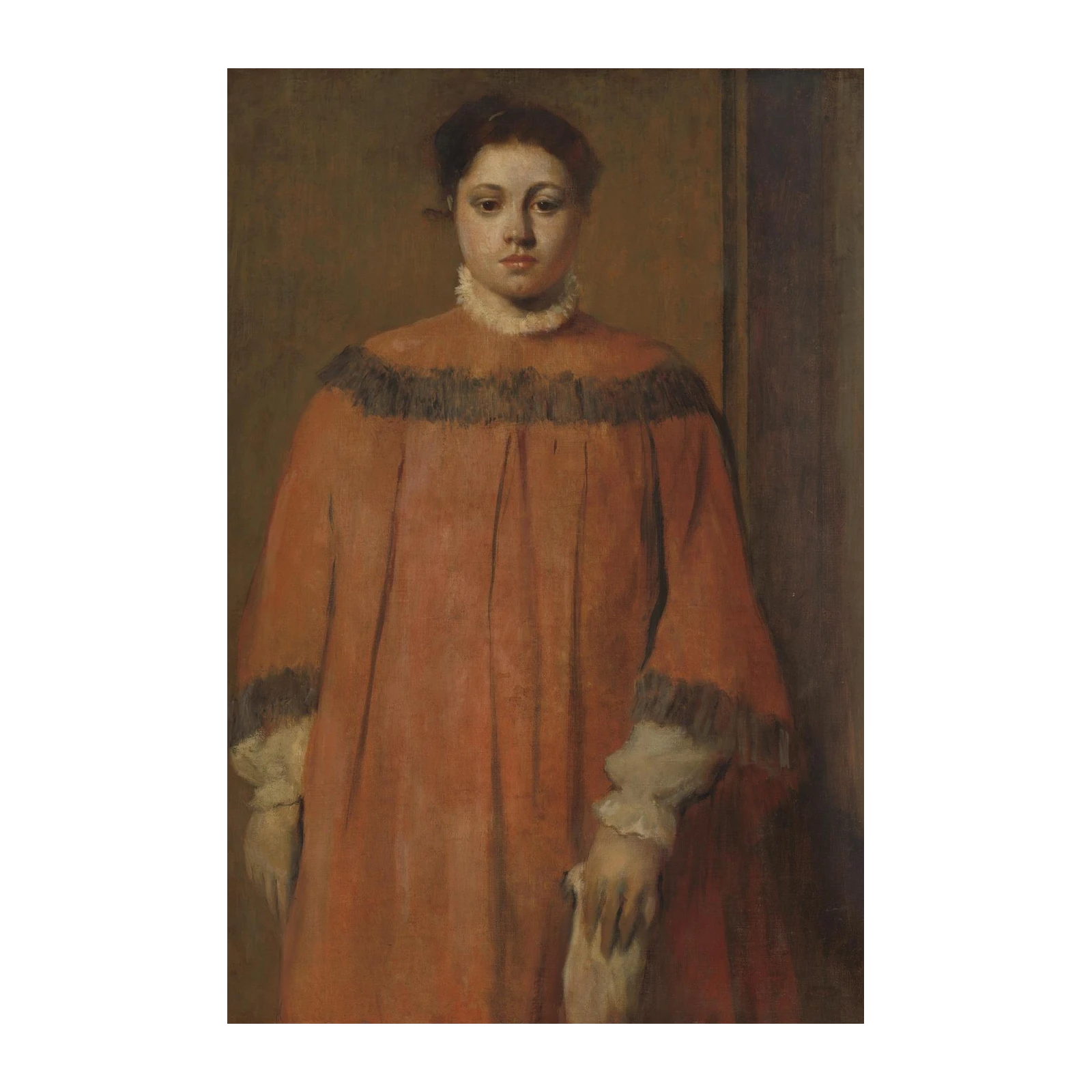 Elegant Woman in Red Dress Wall Art