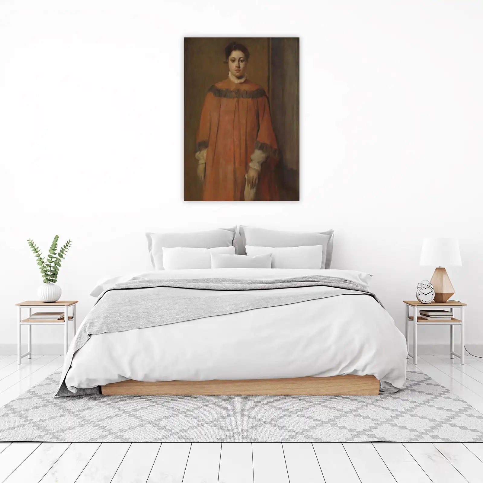 Elegant Woman in Red Dress Wall Art