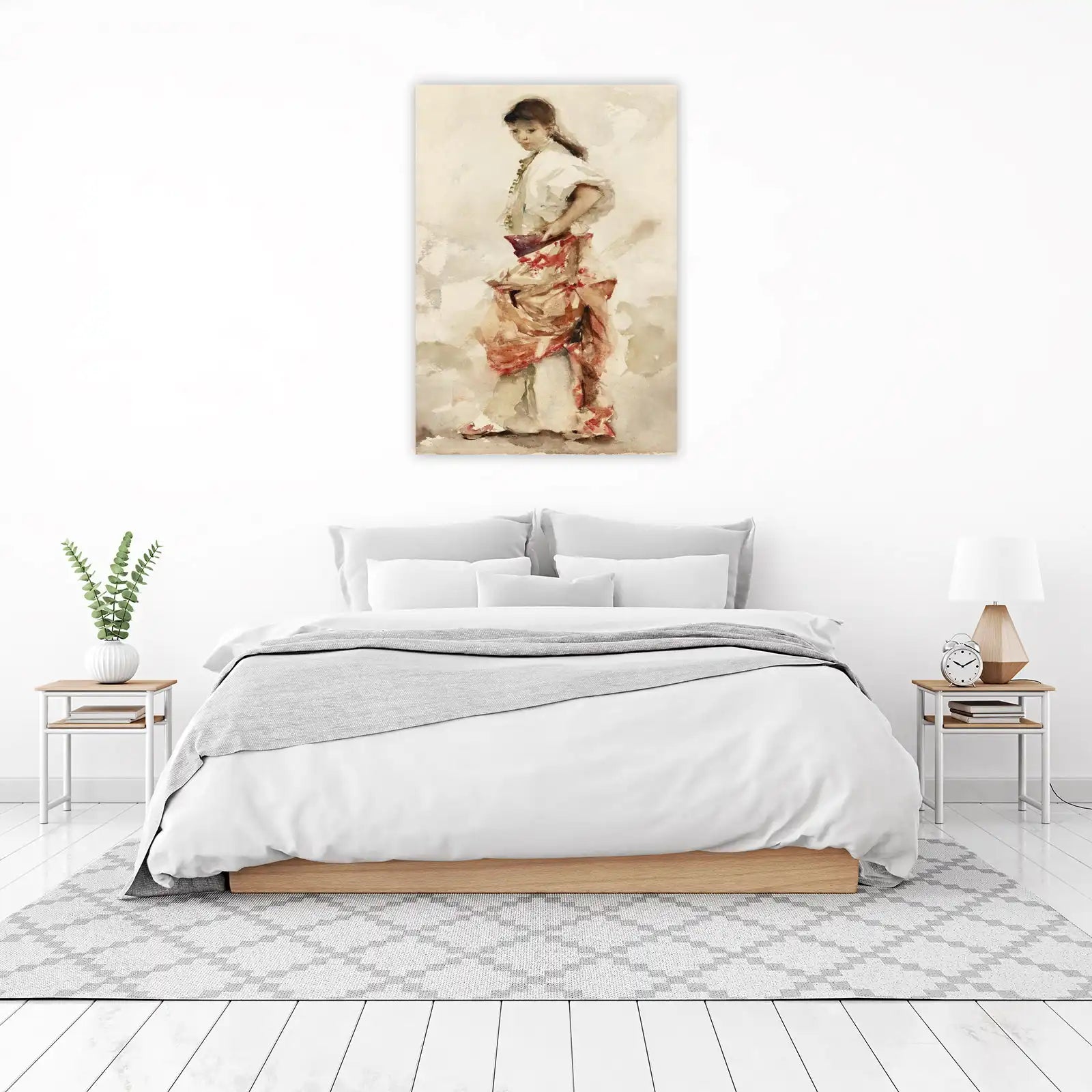 Graceful Dancer Vintage Watercolor Wall Art
