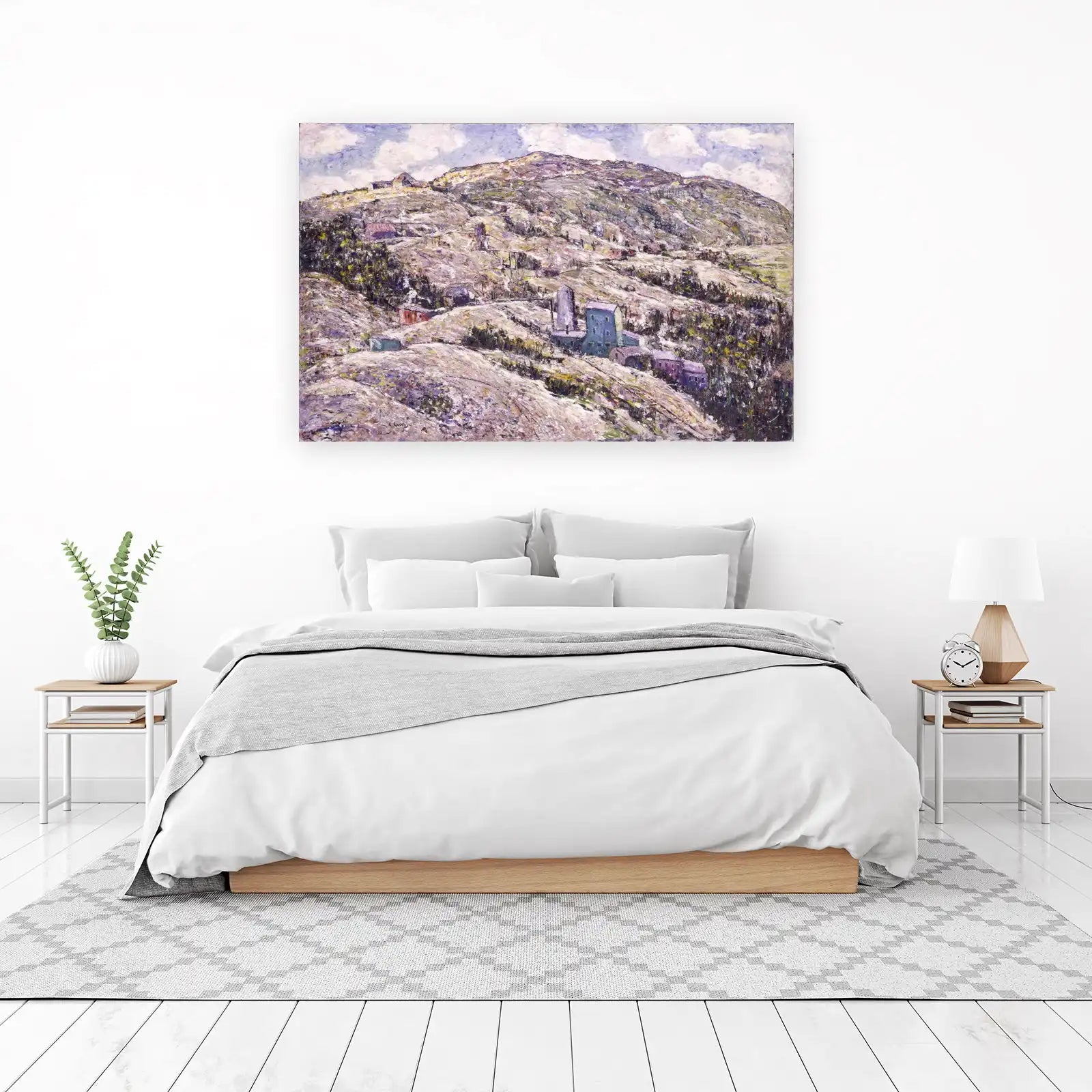 Impressionist Mountain Village Wall Art