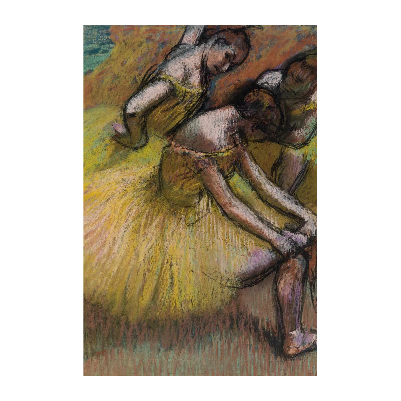 Yellow Tutu Dancers Impressionist Wall Art