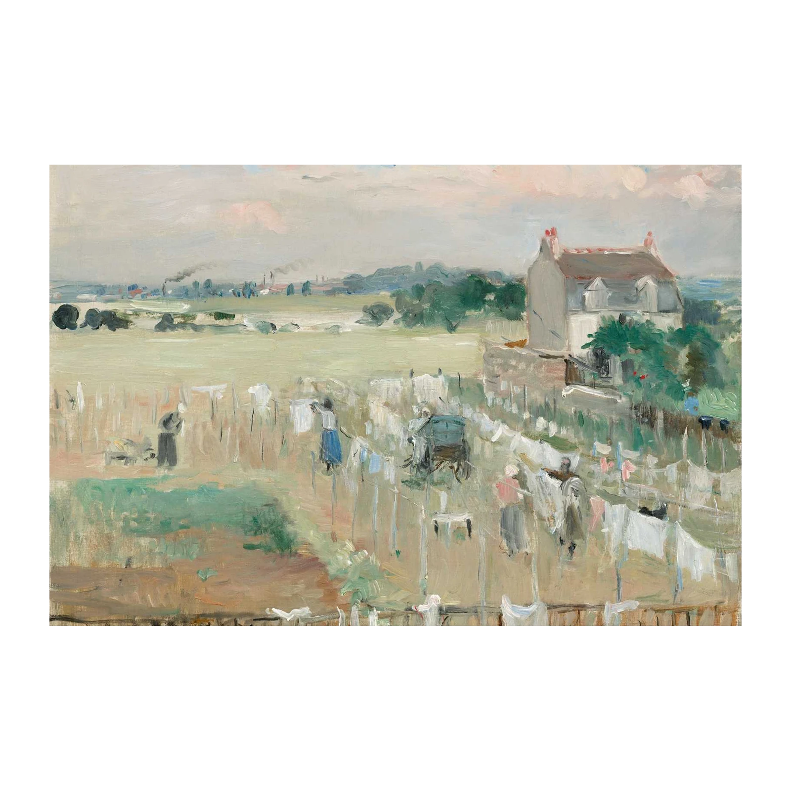 Impressionist Laundry Scene Wall Art
