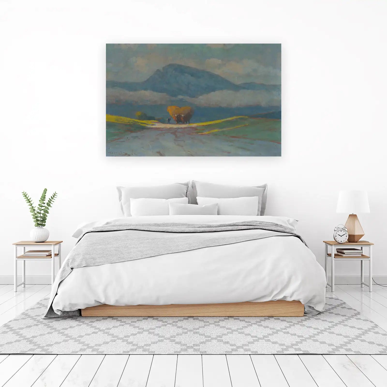 Serene Highland Cattle Landscape Wall Art
