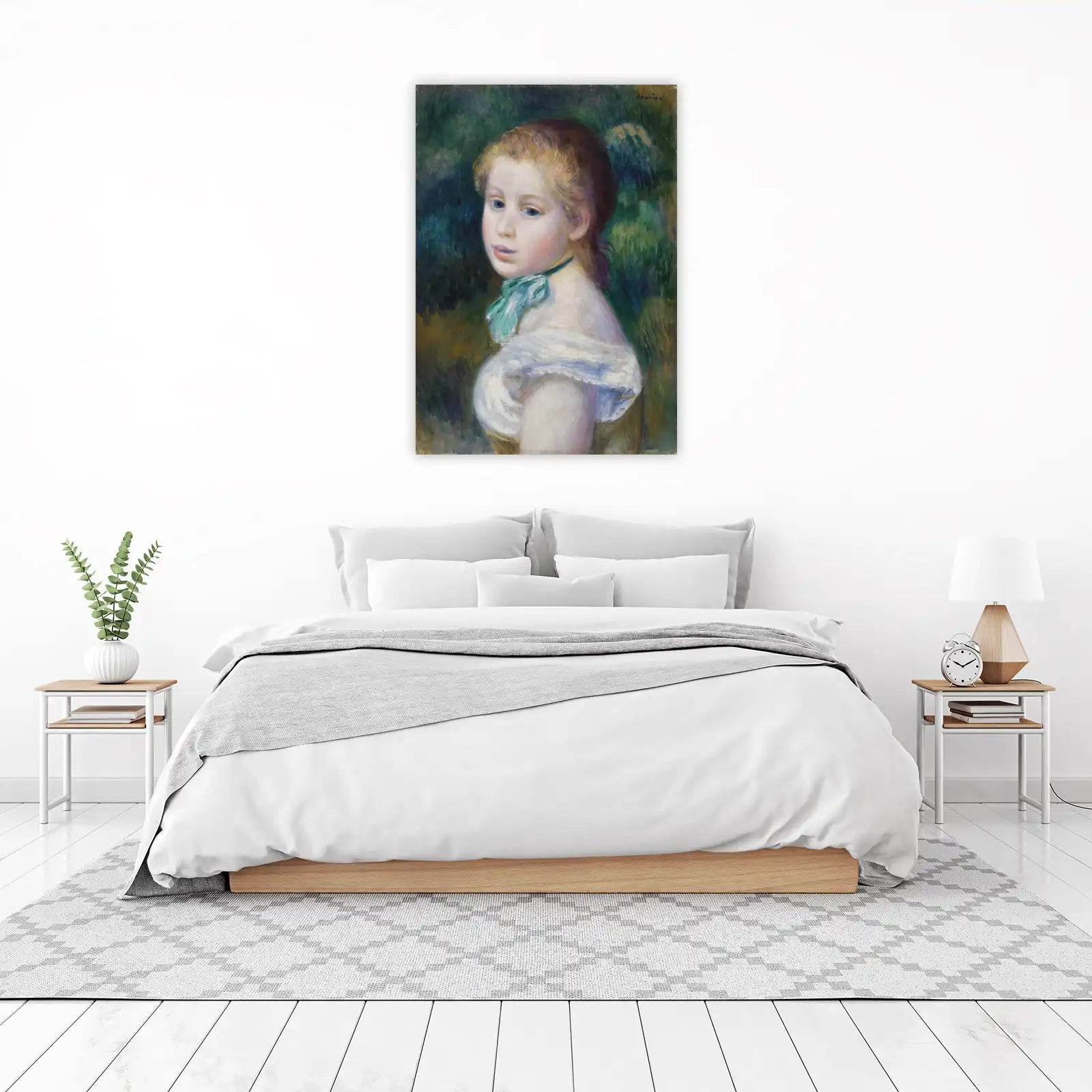 Renoir Girl with Blue Ribbon Wall Art