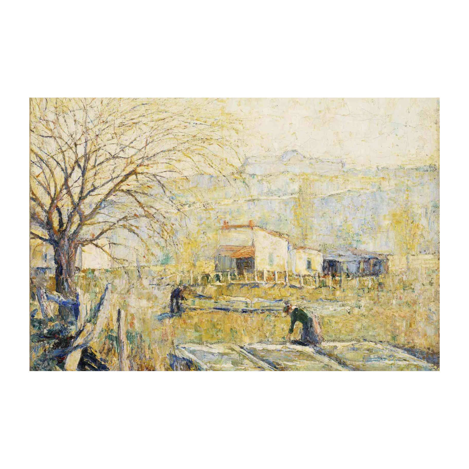Impressionist Farmhouse Tree & Garden Wall Art
