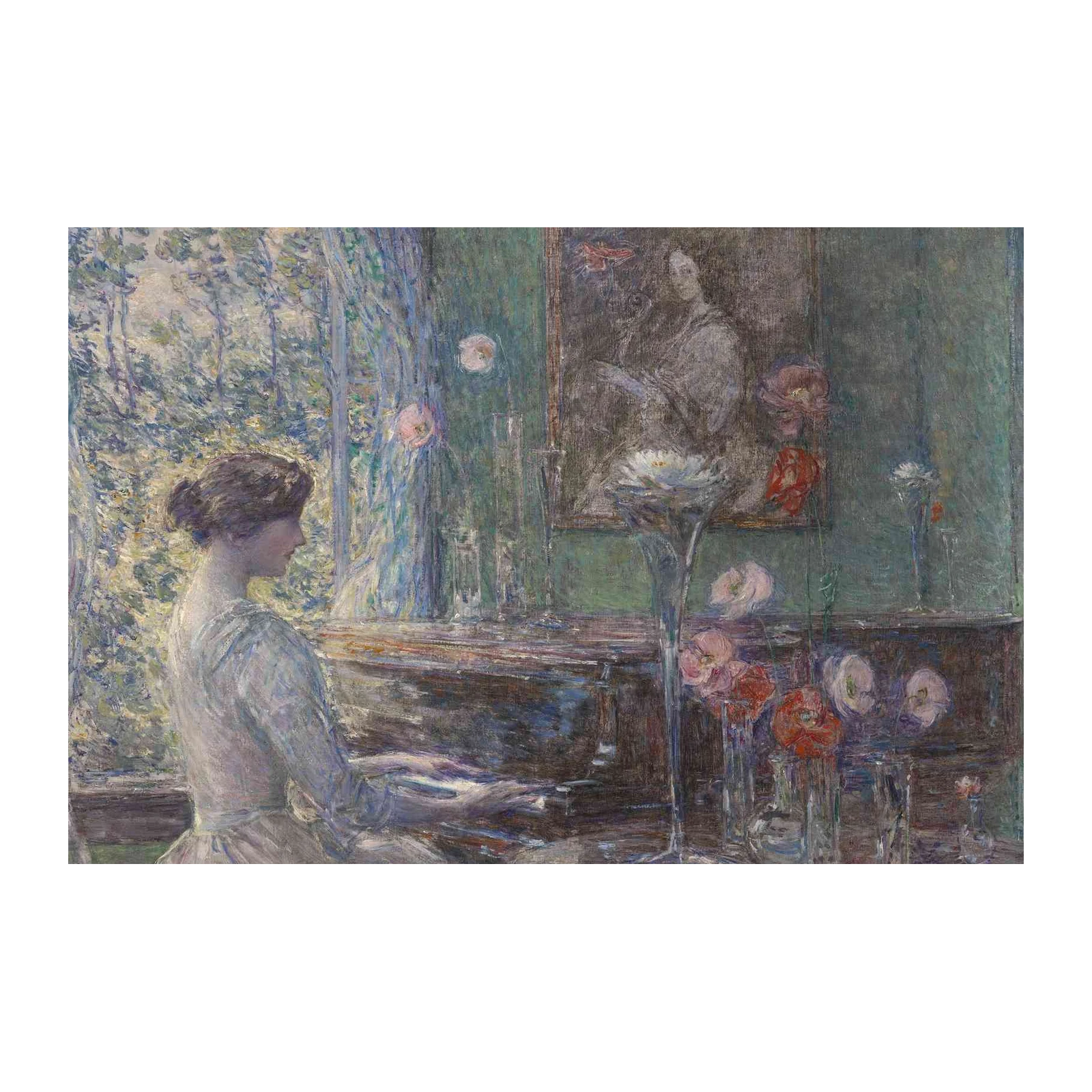 Elegant Lady at Piano Impressionist Wall Art