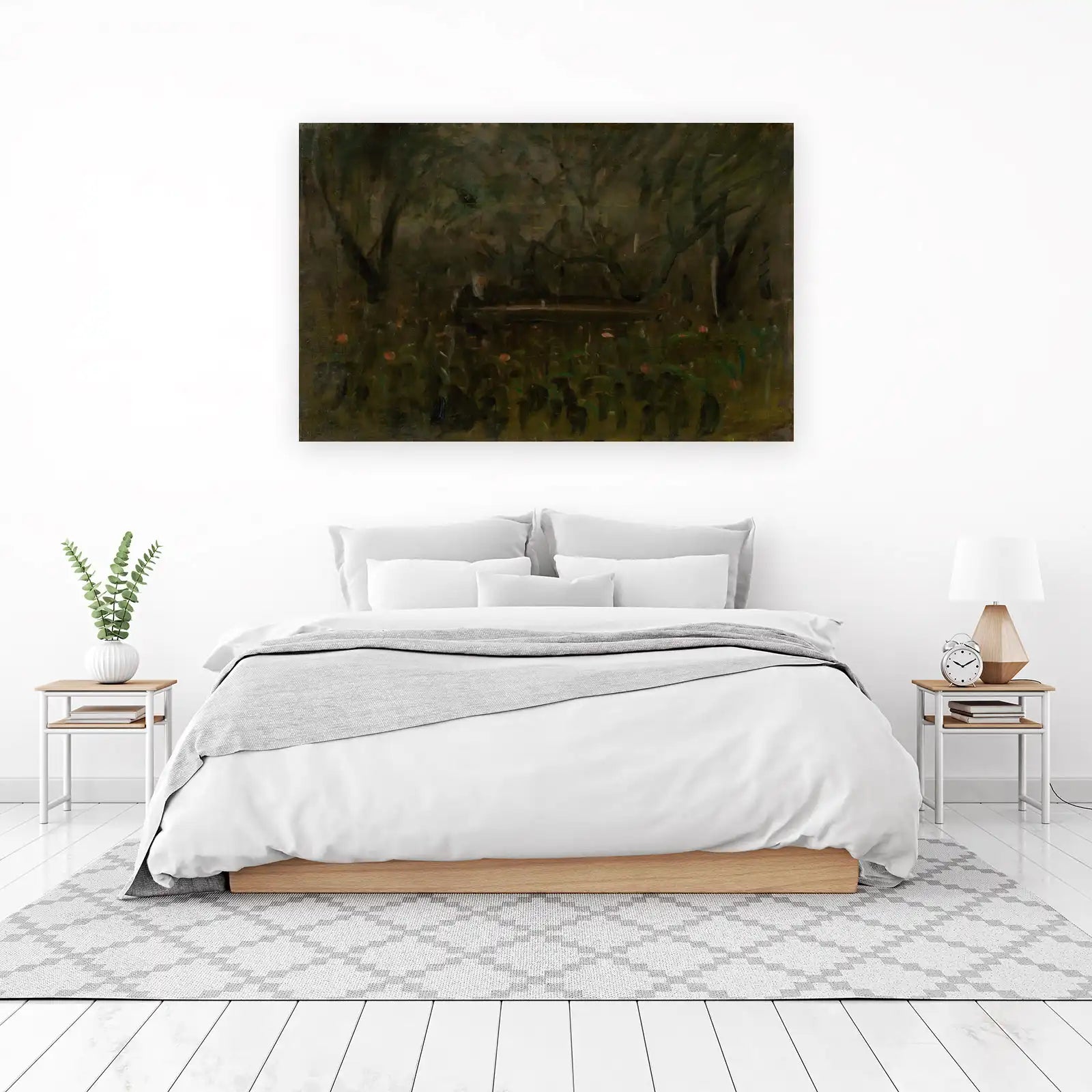 Serene Garden Scene Impressionist Wall Art