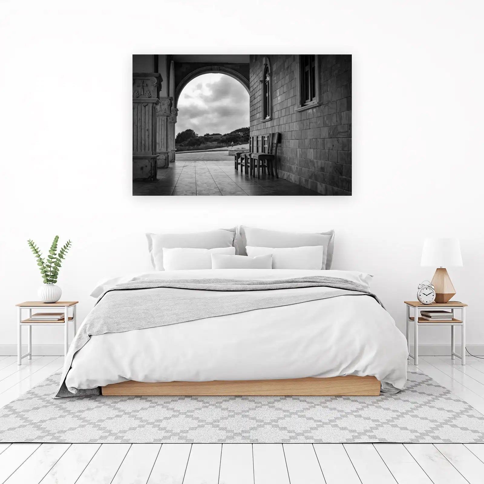 Monochrome Archway Chairs Wall Art