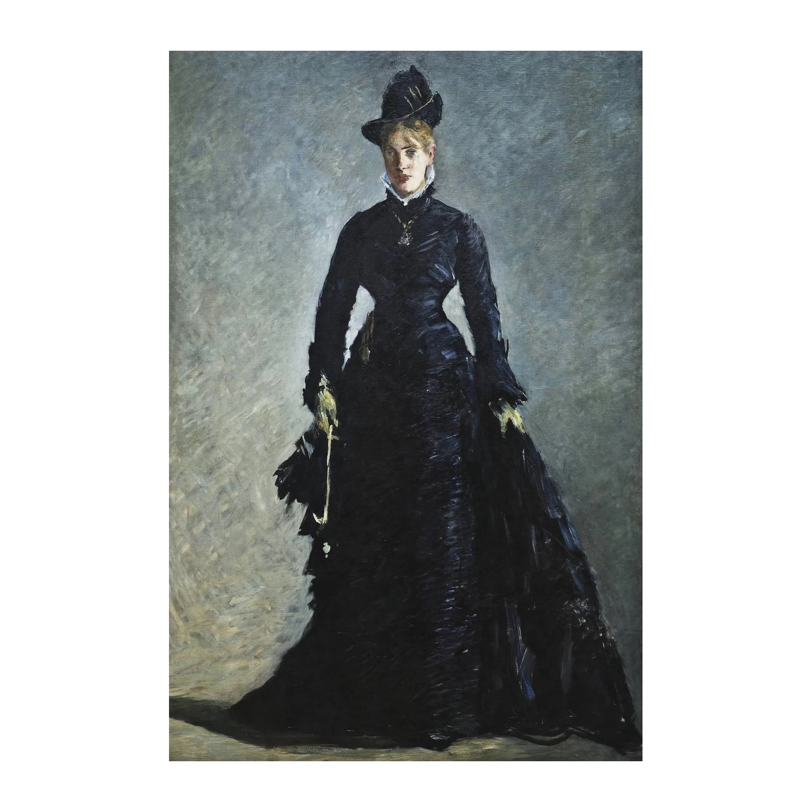 Elegant Victorian Woman in Black Wall Art