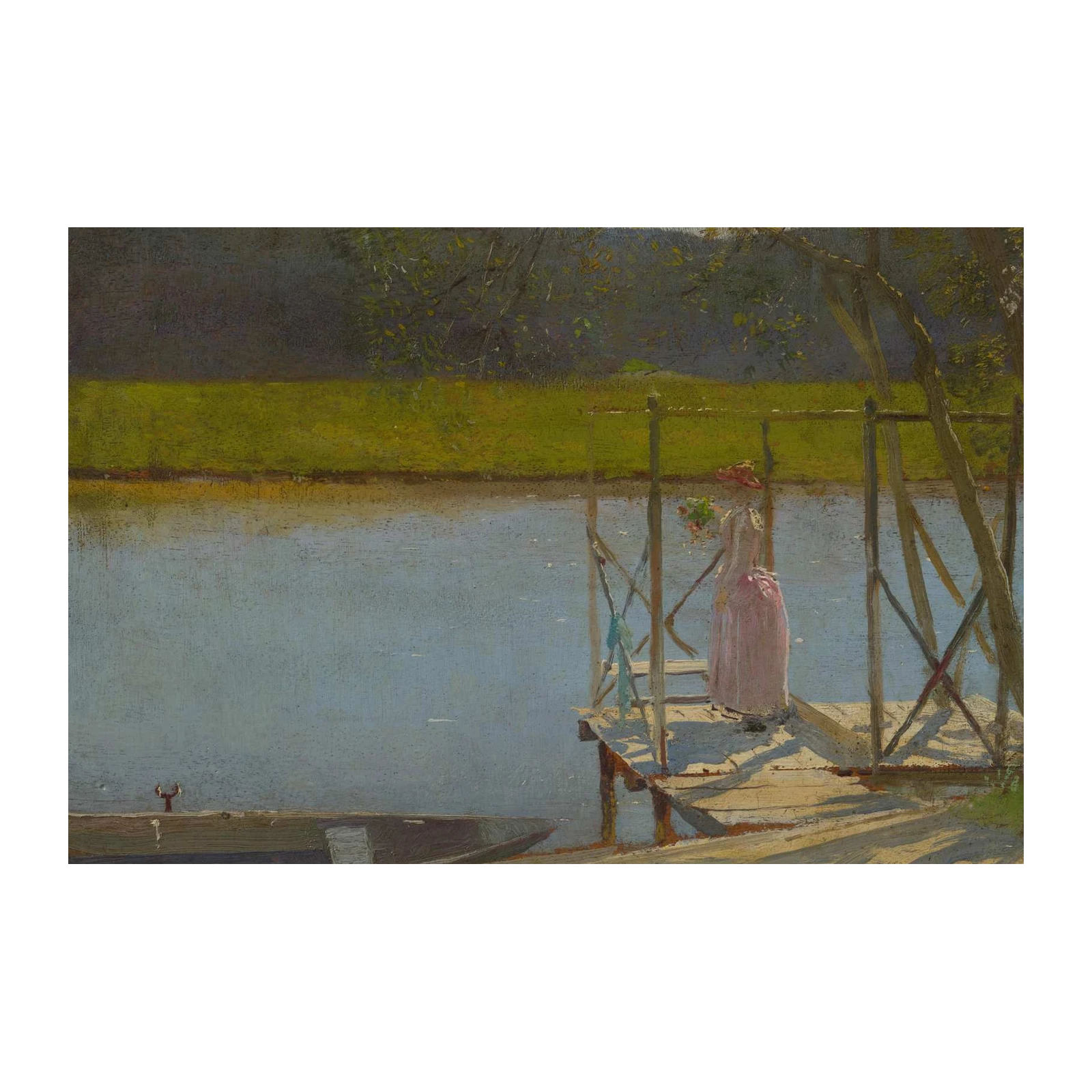 Serene Riverside Lady Portrait Wall Art