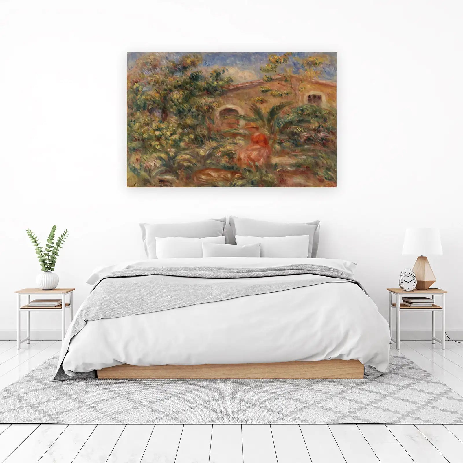 Impressionist Garden Scene Woman Dog Wall Art