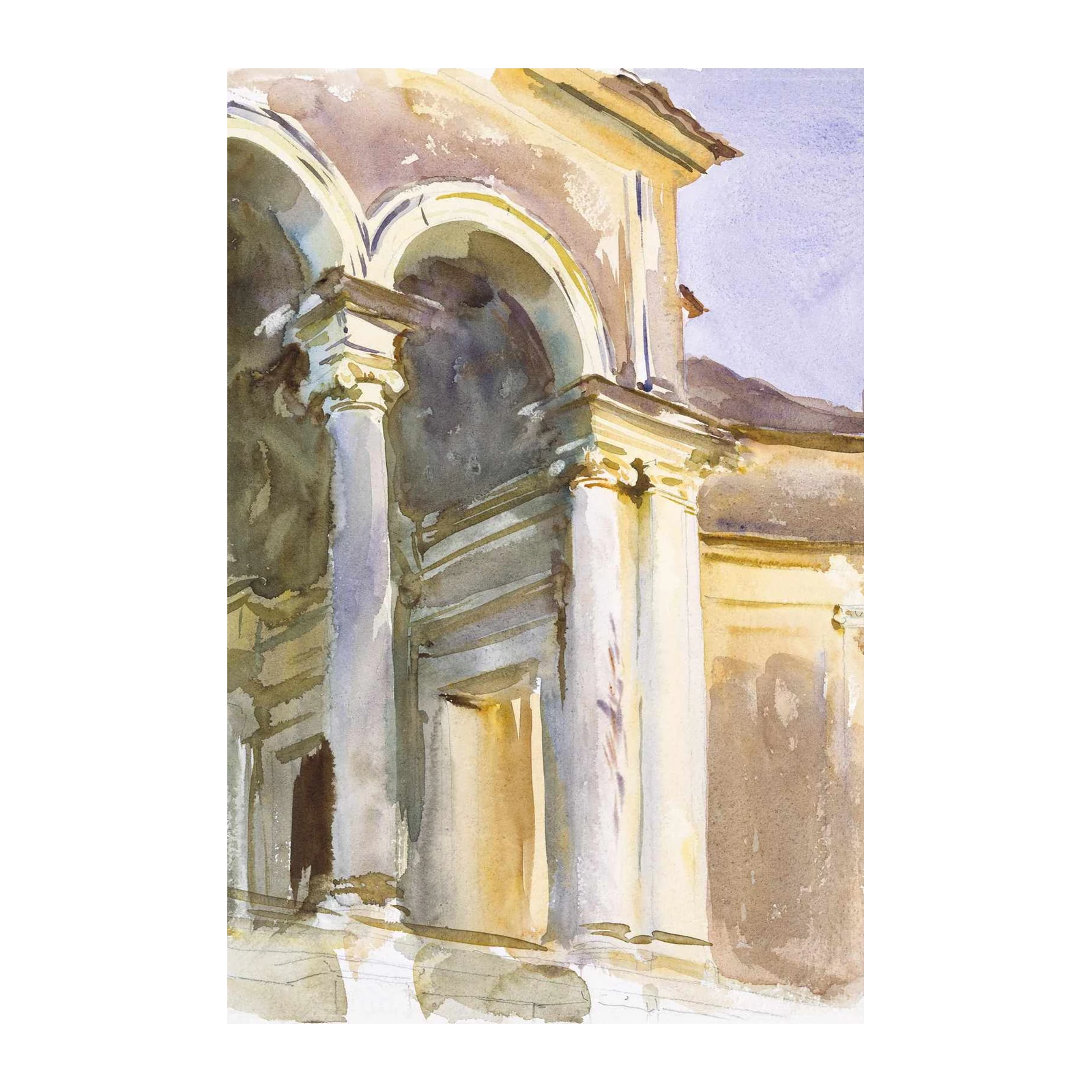 Elegant Architectural Archway Watercolor Wall Art