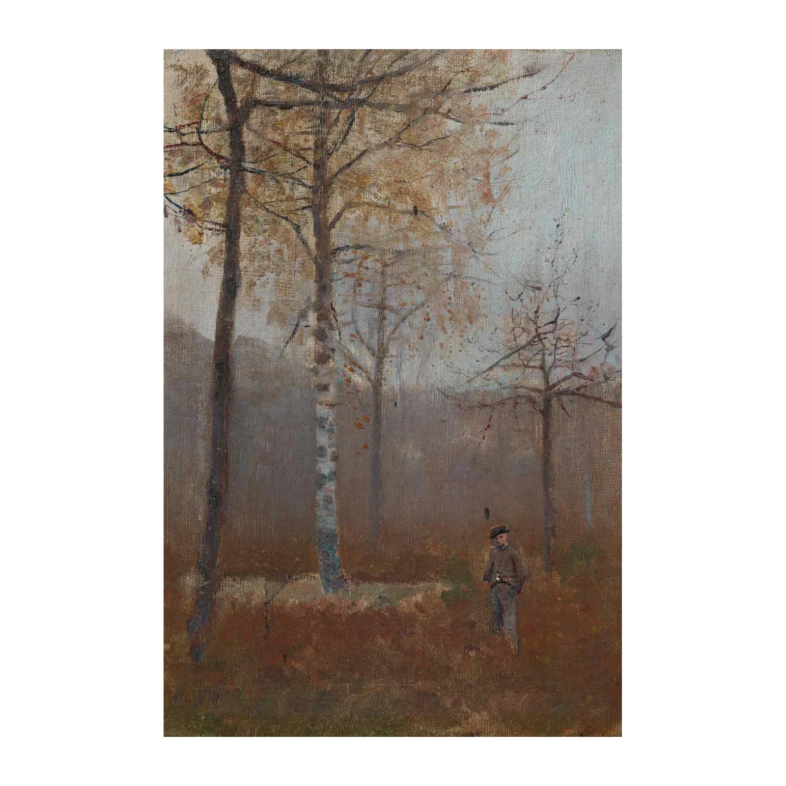 Misty Forest Wanderer Landscape Wall Art